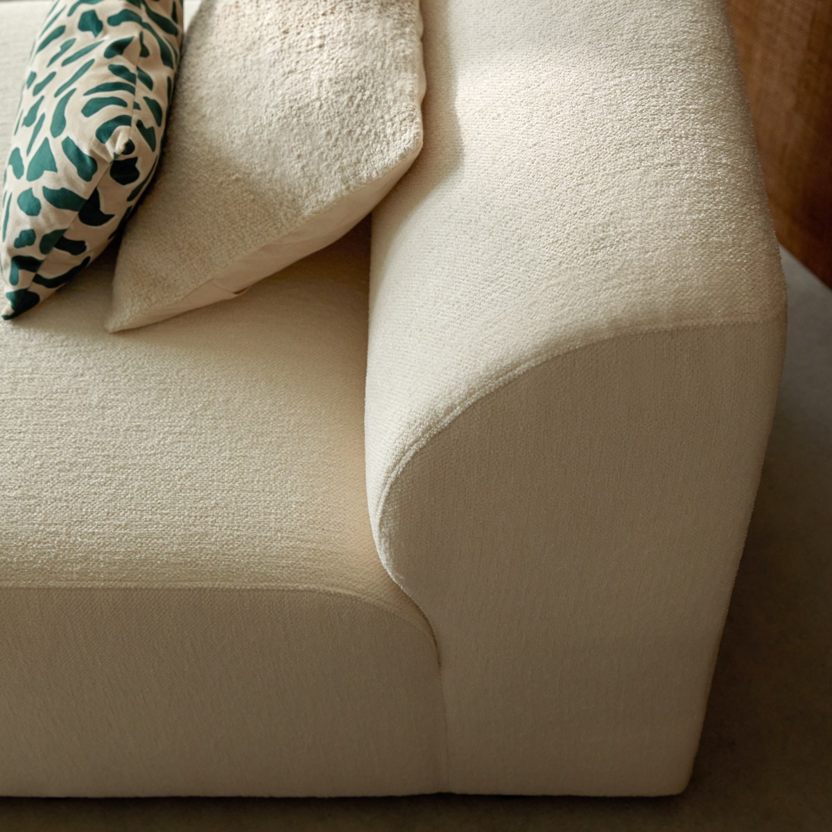 Canapé droit en Tissu, VÉNUS beige, TIKAMOON