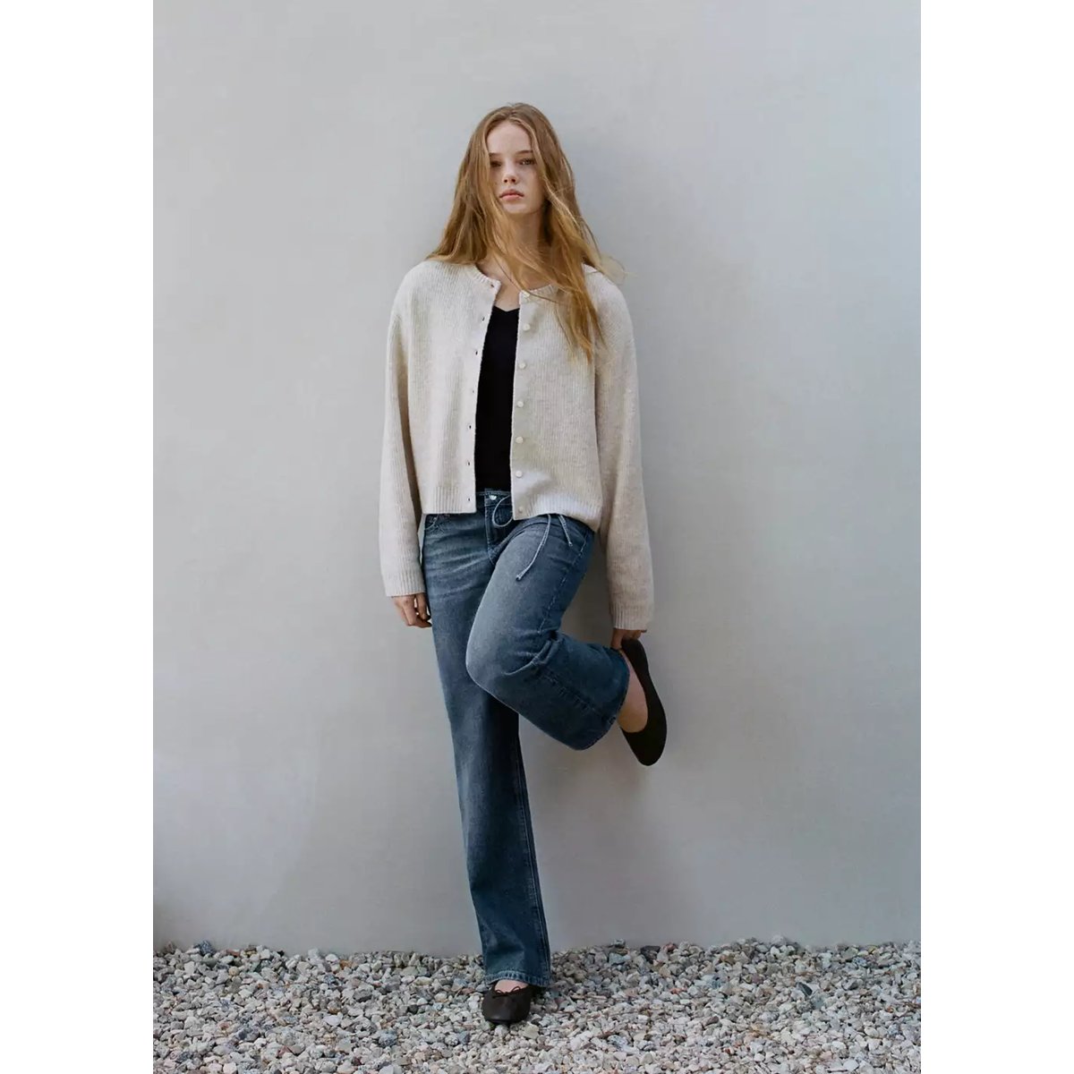 Cardigan côtelé avec boutons sable, MANGO TEEN