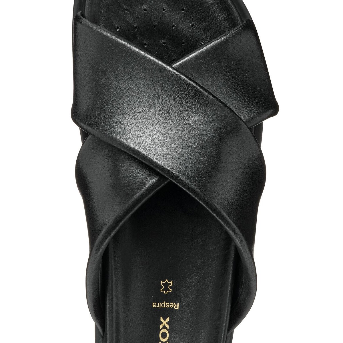Mules piatte in pelle Adelash nero , GEOX