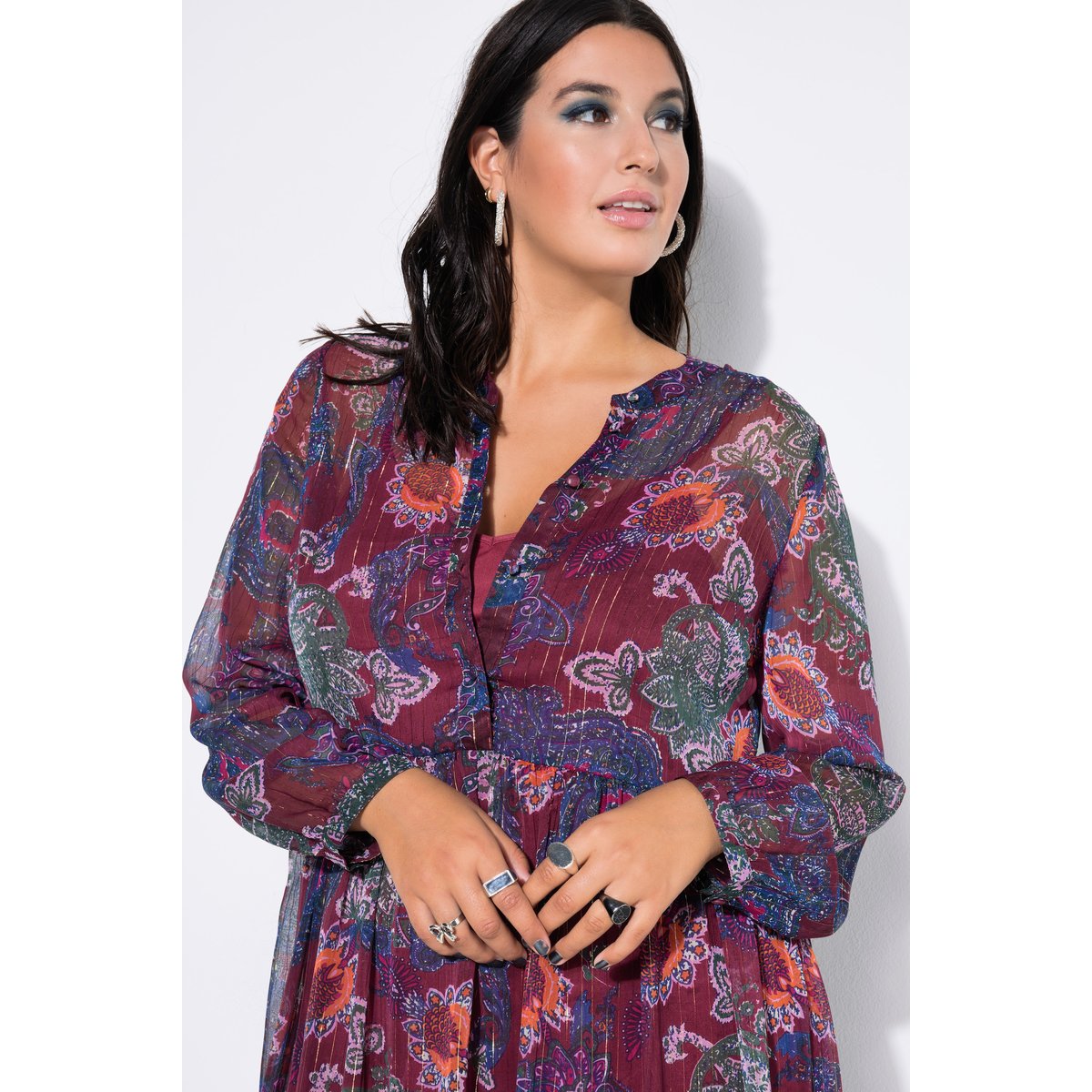 Robe maxi en mousseline rouge cerise foncé, STUDIO UNTOLD