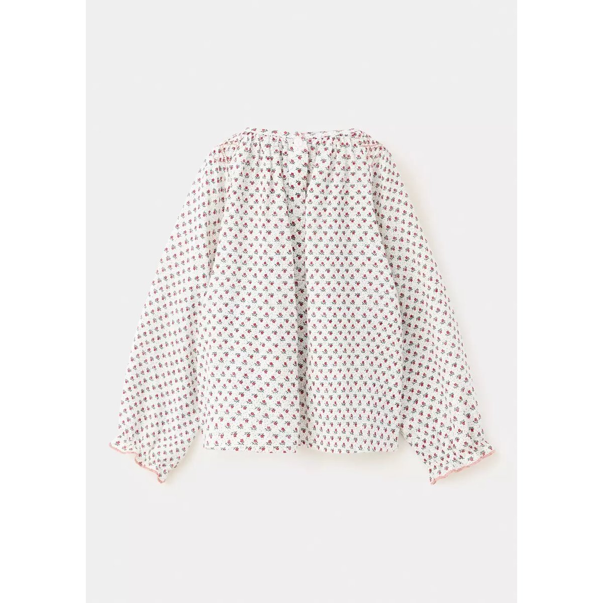 Blouse en coton à fleurs blanc cassé, MANGO BABY
