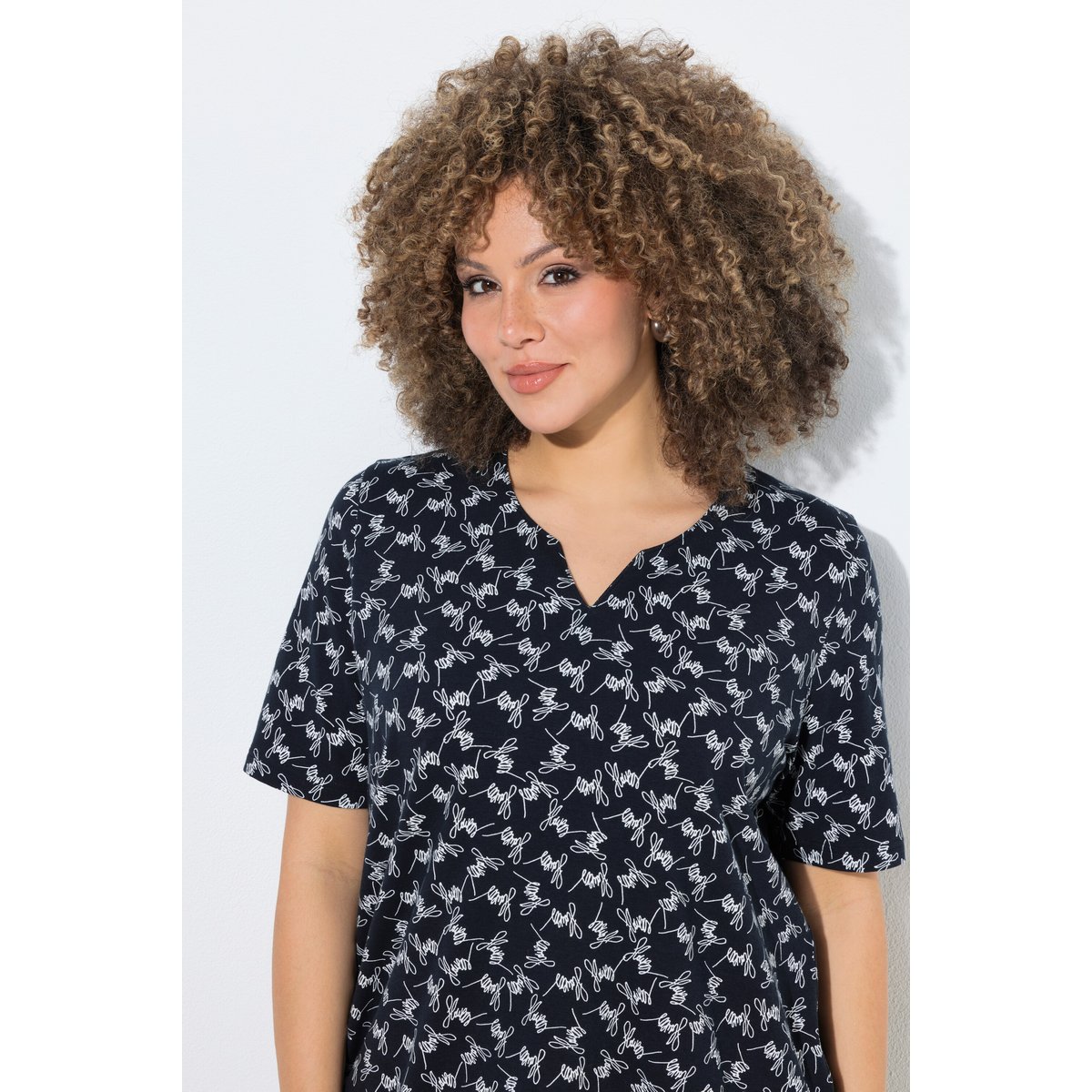 T-shirt avec motif noir, ULLA POPKEN