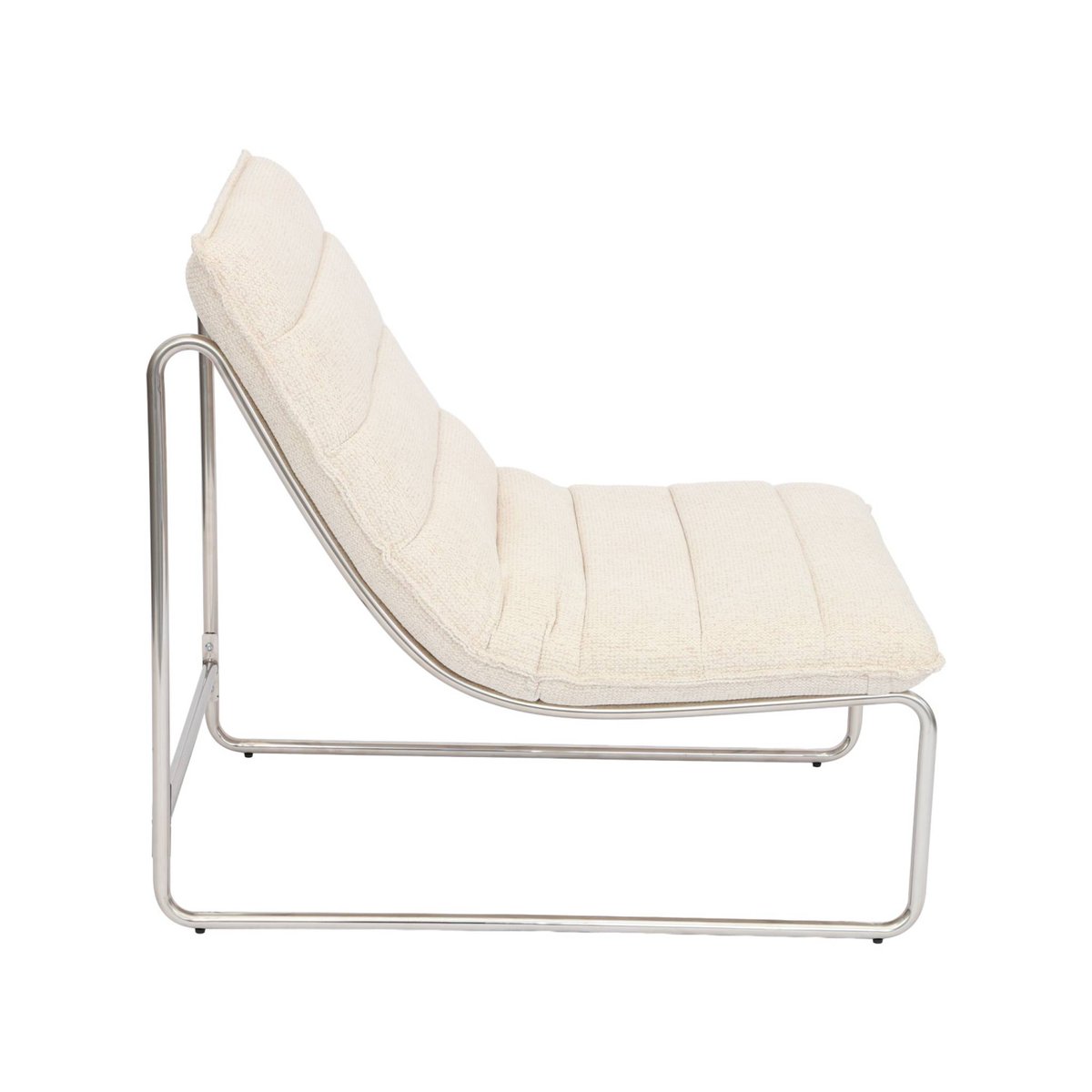 Fauteuil relax tissu chenille armature chromée SILVER bleu, SWEEEK