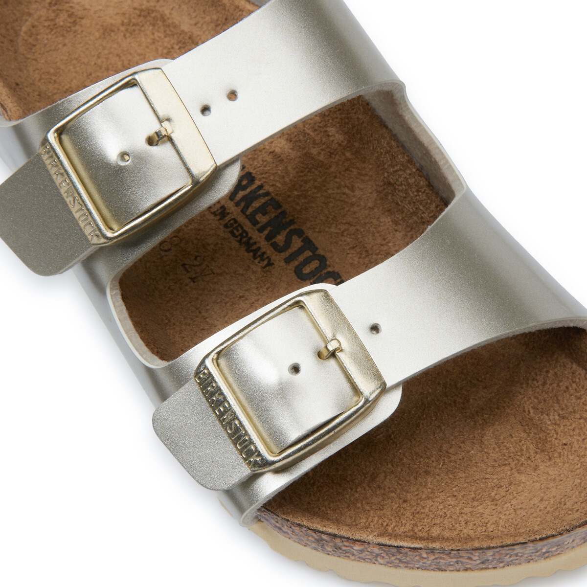 Doppelspangen-Pantoletten Arizona goldfarben, BIRKENSTOCK