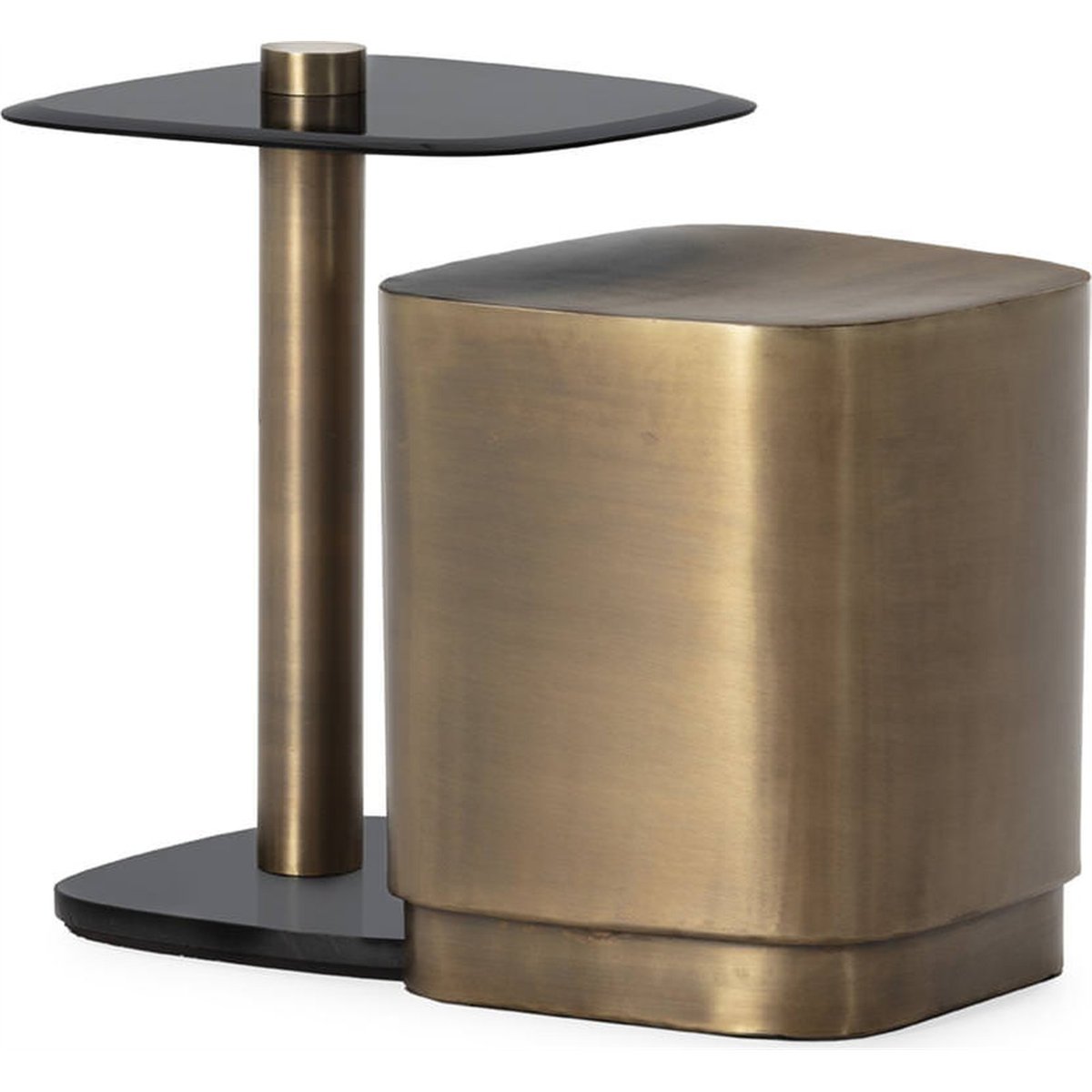 Table d'appoint en marbre (lot de 2) laiton vieilli et noir, RECOLLECTION
