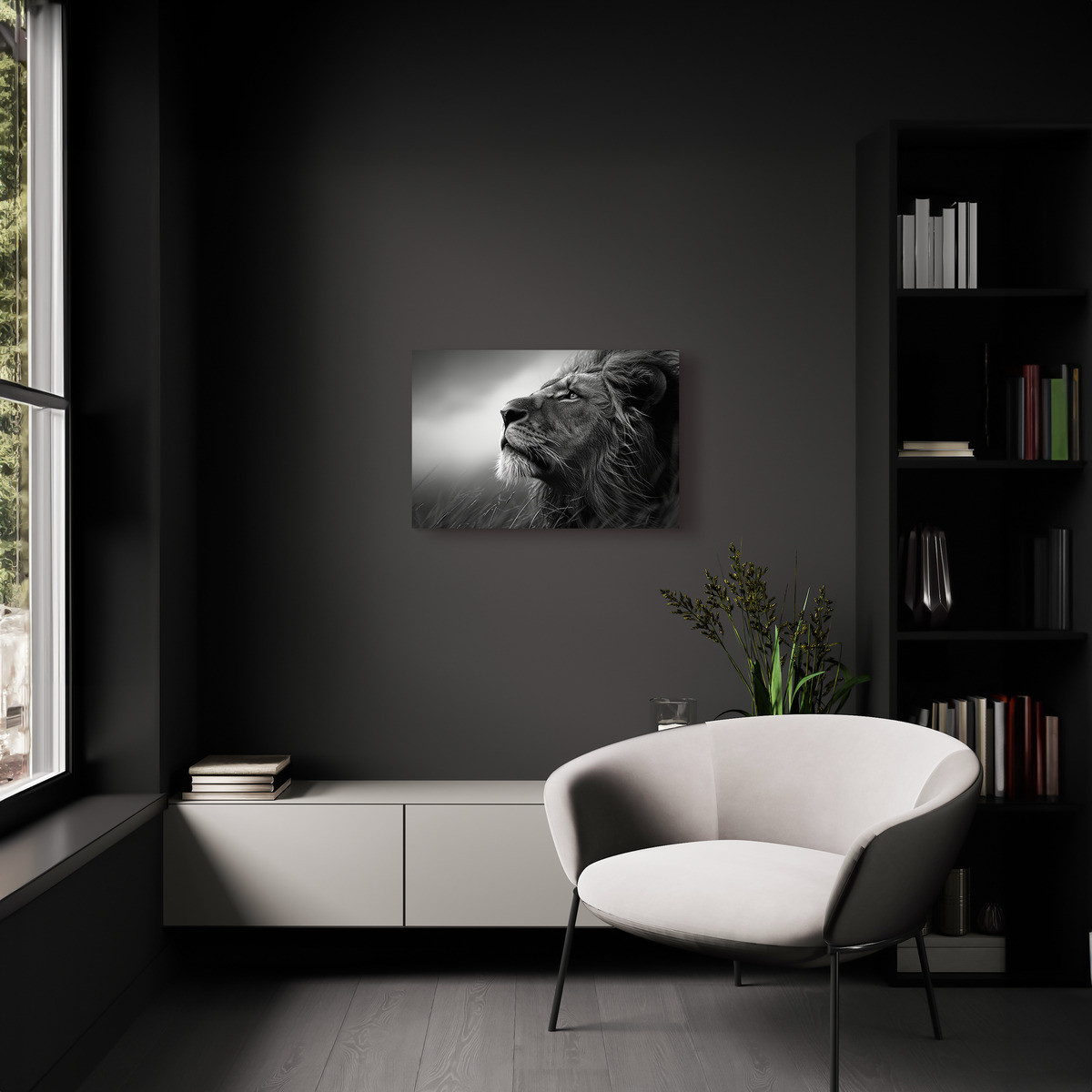 Tableau Sur Toile Lion Songeur ANIMAUX tableaux sur toile-noir & blanc, CEANOTHE
