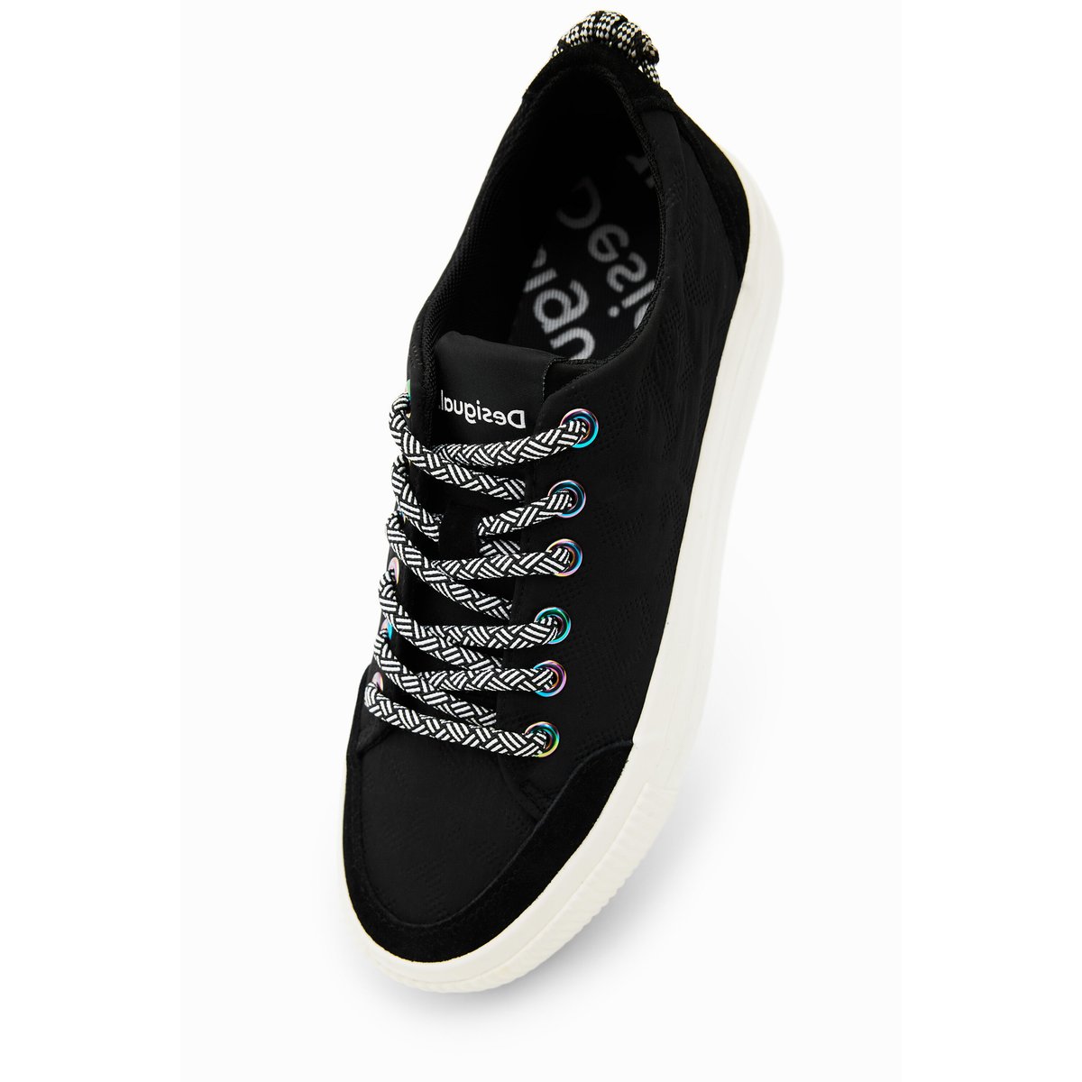 Baskets Plateforme Imprimé Animal noir, DESIGUAL
