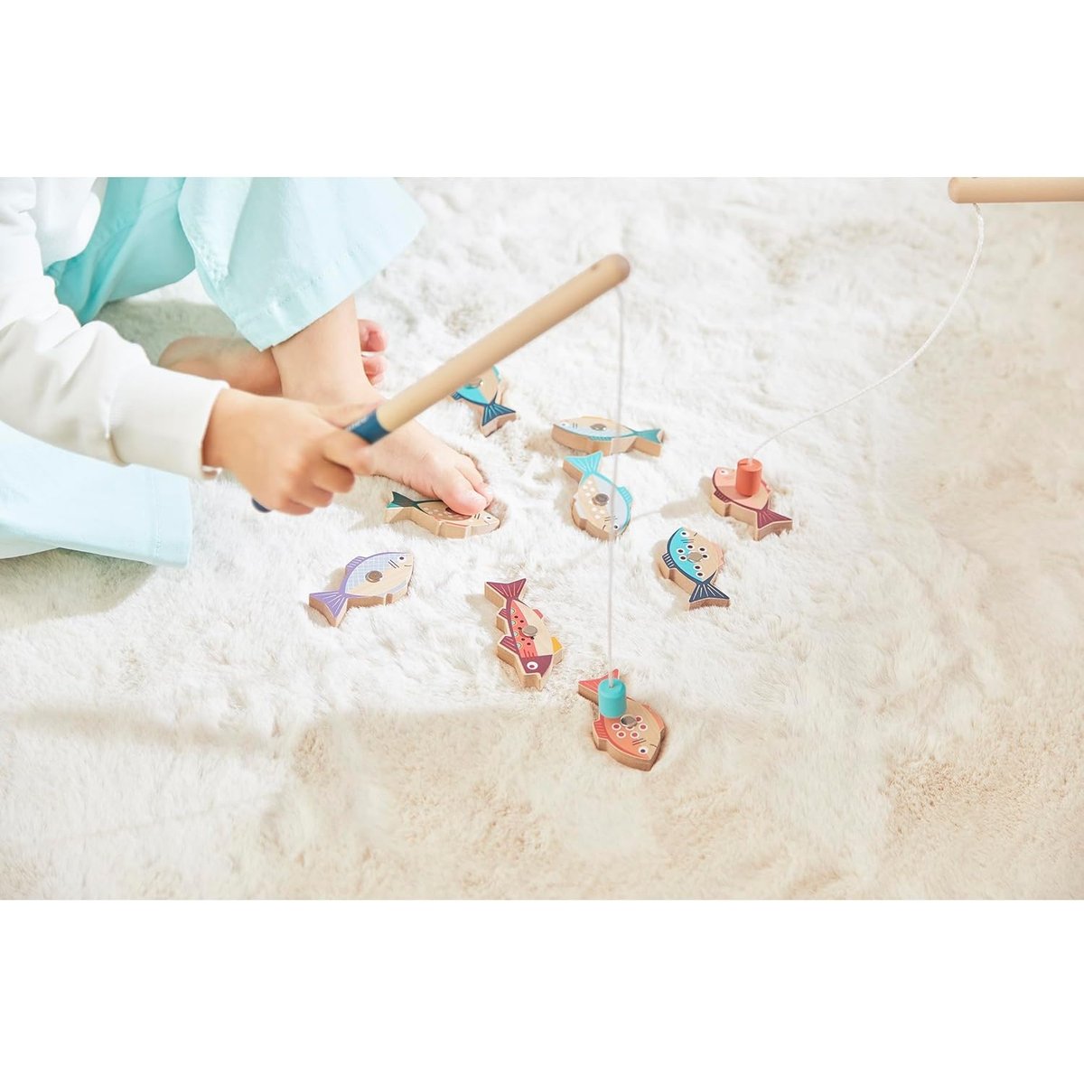 Jeu De Pêche À La Ligne En Bois beige, JANOD