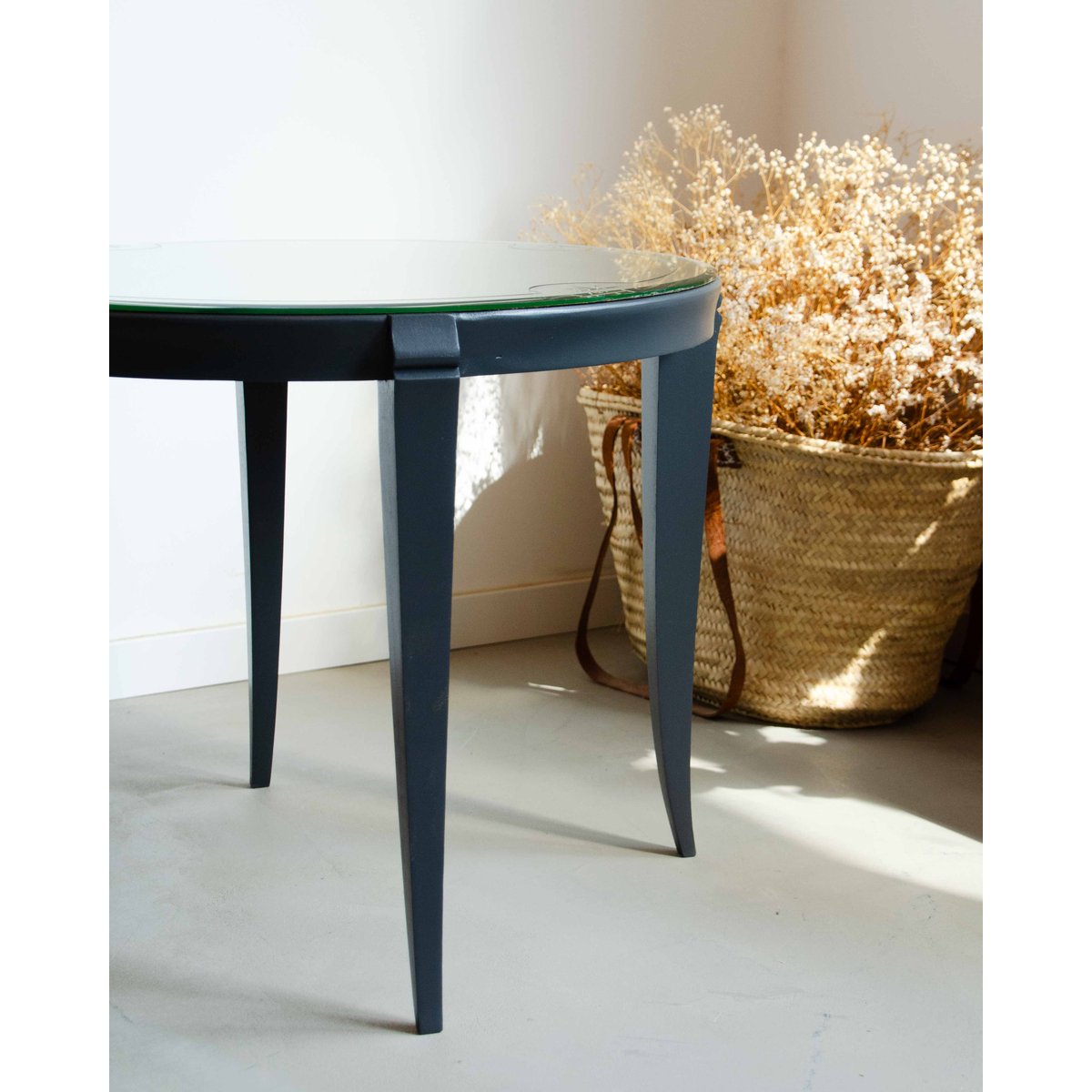 Table basse avec miroir Donna N°1034 - Bon état gris, DEBONGOUT