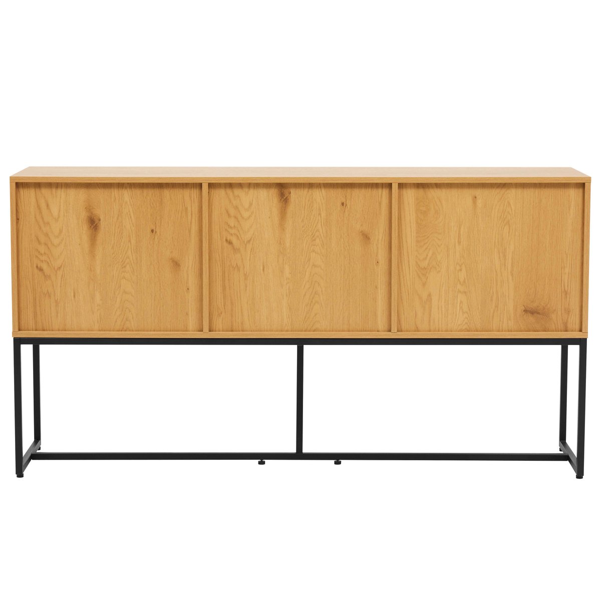 Buffet 2 portes et 3 tiroirs en MDF décor mélaminé et acier FSC, JUDITH marron, OVIALA