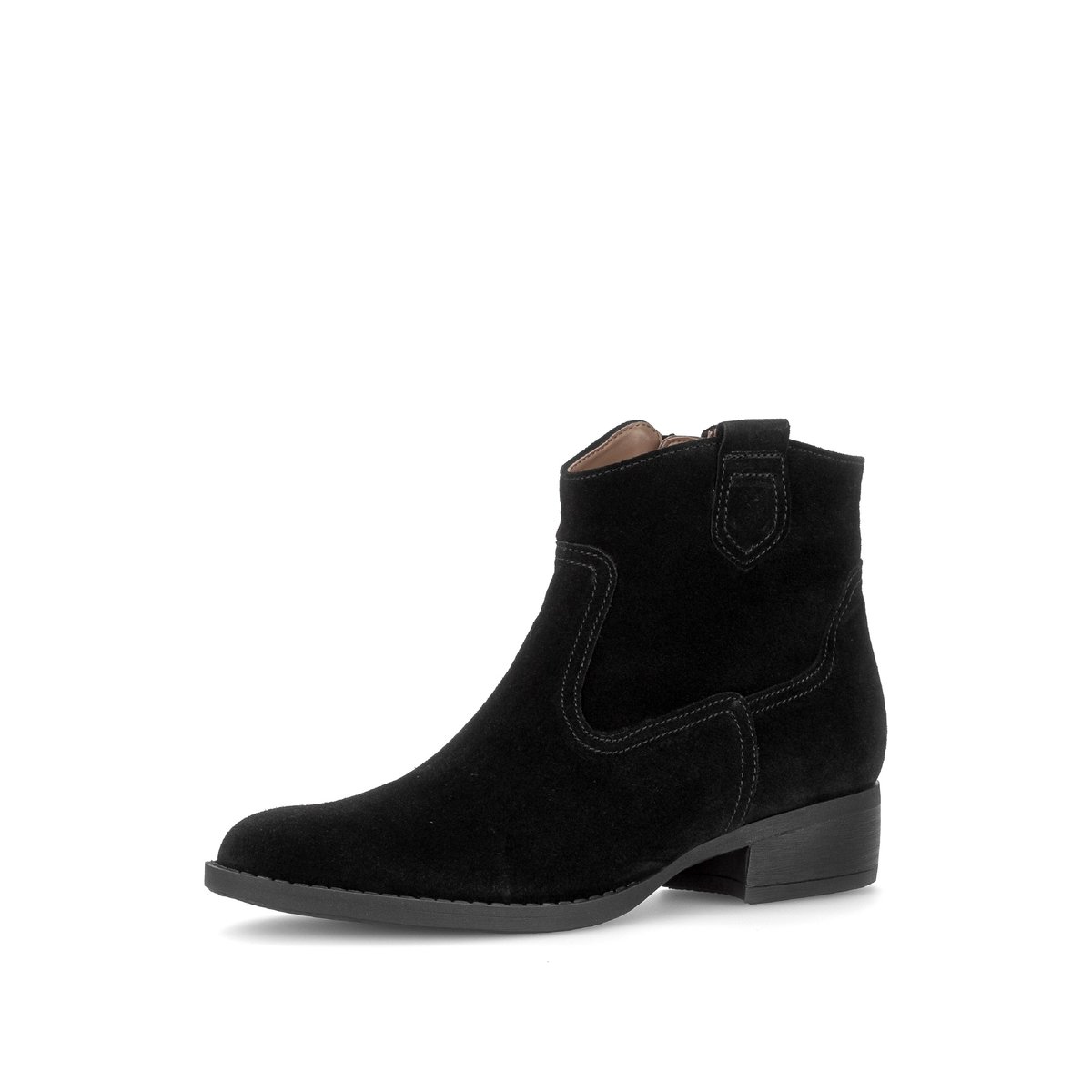 Bottines en cuir à talon décroché noir velours, GABOR