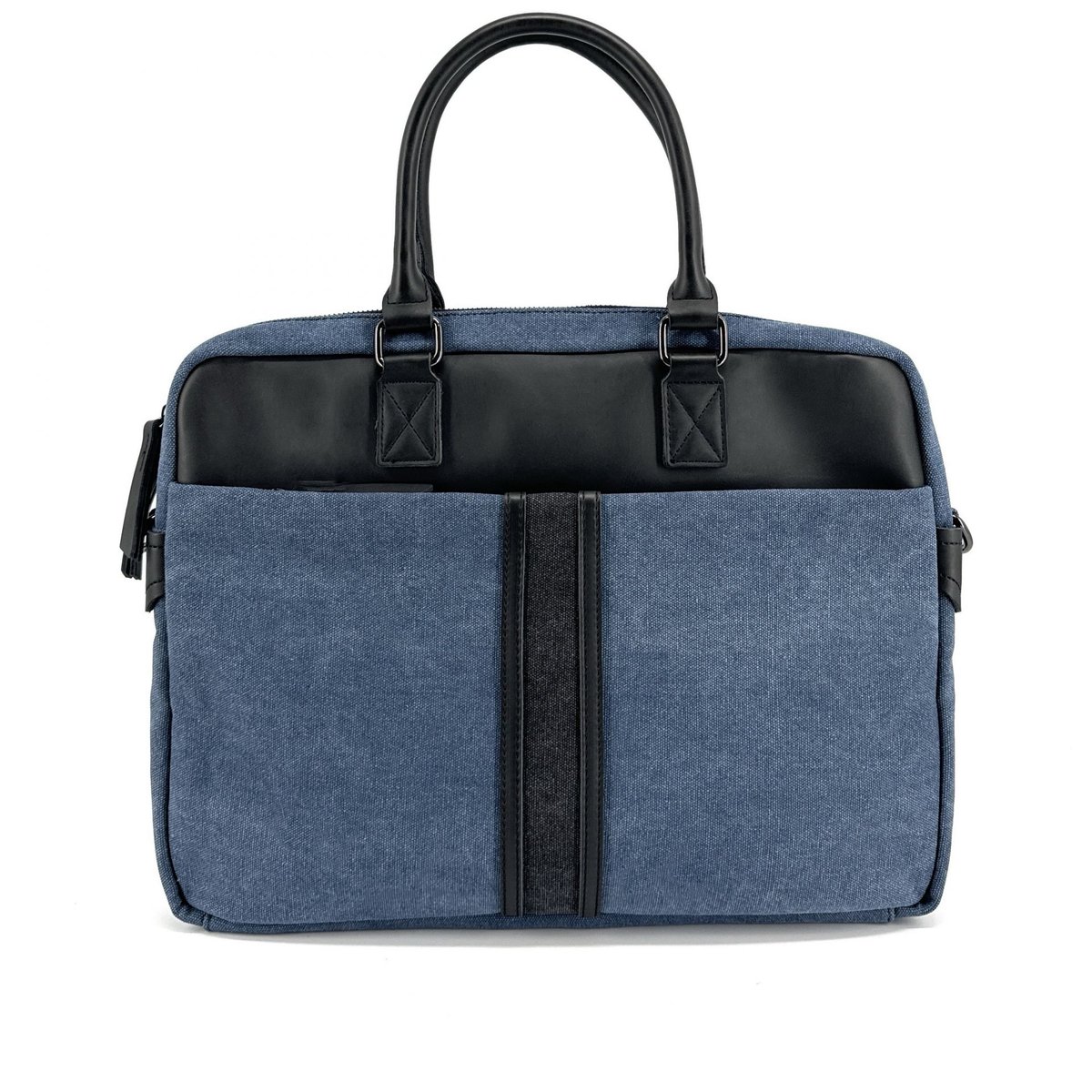 Sacoche ordinateur en toile et cuir TAIPEI denim, OH MY BAG