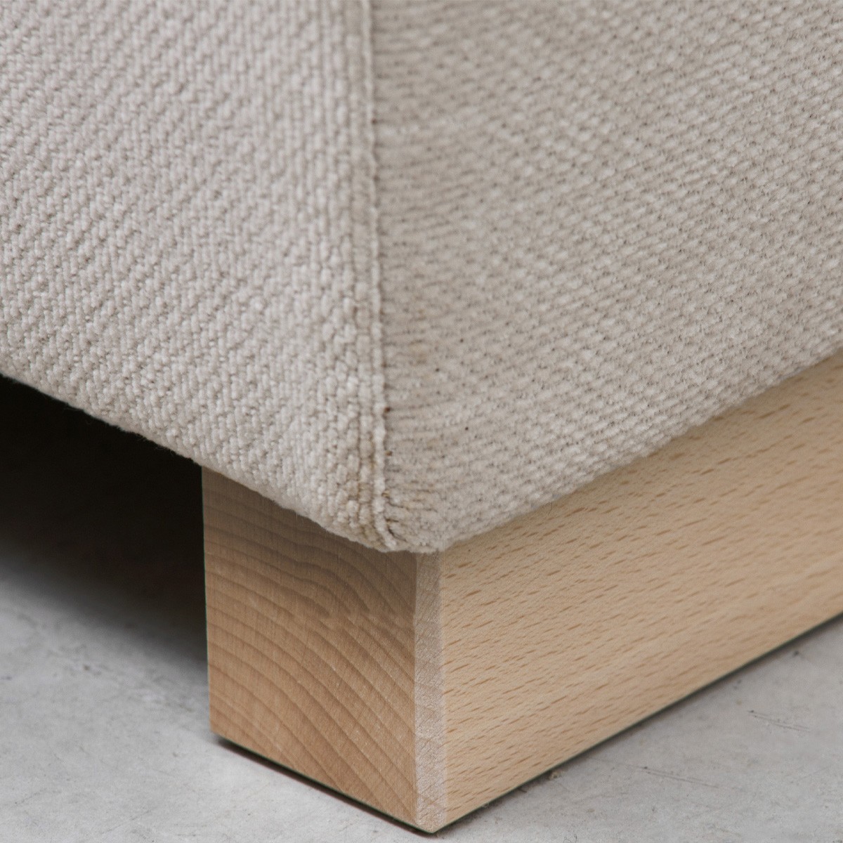 Canapé d'angle à droite convertible 5 places en tissu chenille - ROBIN beige, HOMIFAB
