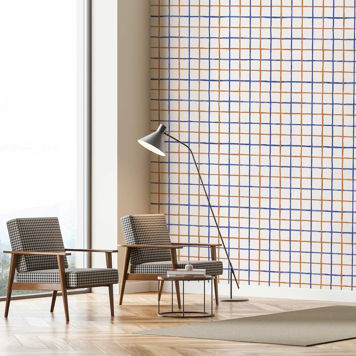 Papier peint carreaux retour intissé, HEXOA
