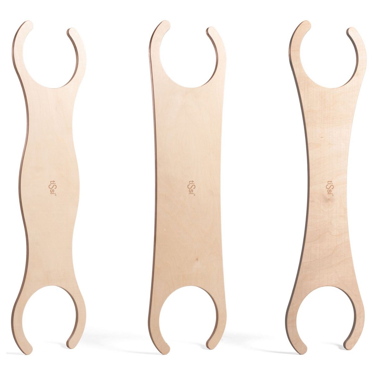 Lot de 3 planches d'équilibre compatibles Stapelstein bois naturel, TISSI