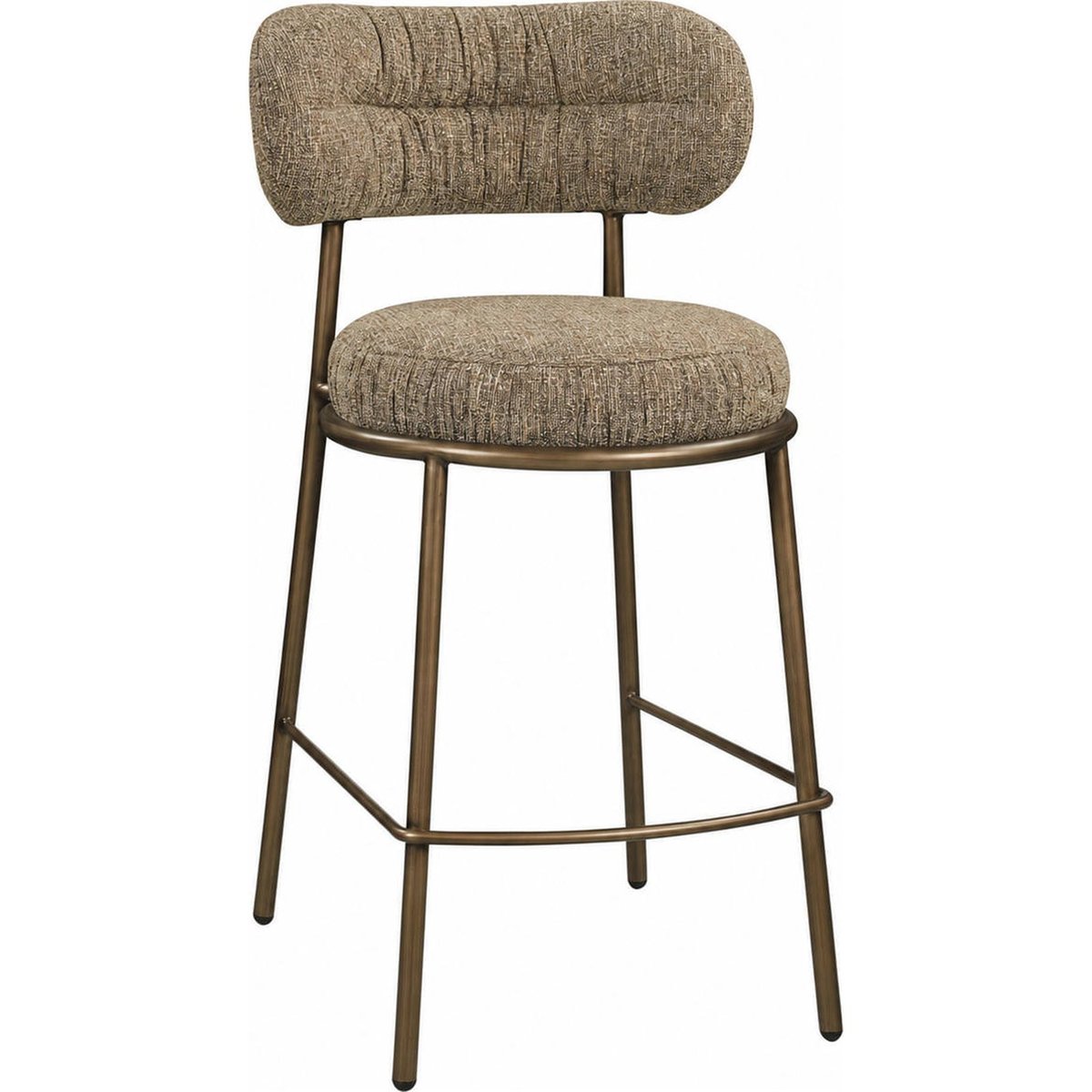 Tabouret de comptoir en tweed marron tweed, RECOLLECTION