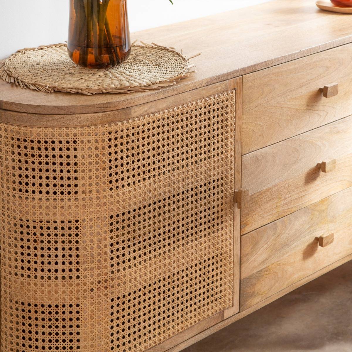 Buffet en bois de manguier PALMA bois clair, MADE IN MEUBLES