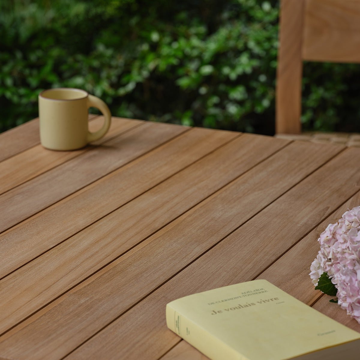 Table haute de jardin en teck 4 pers. PIANA naturel, BERAH GETAH
