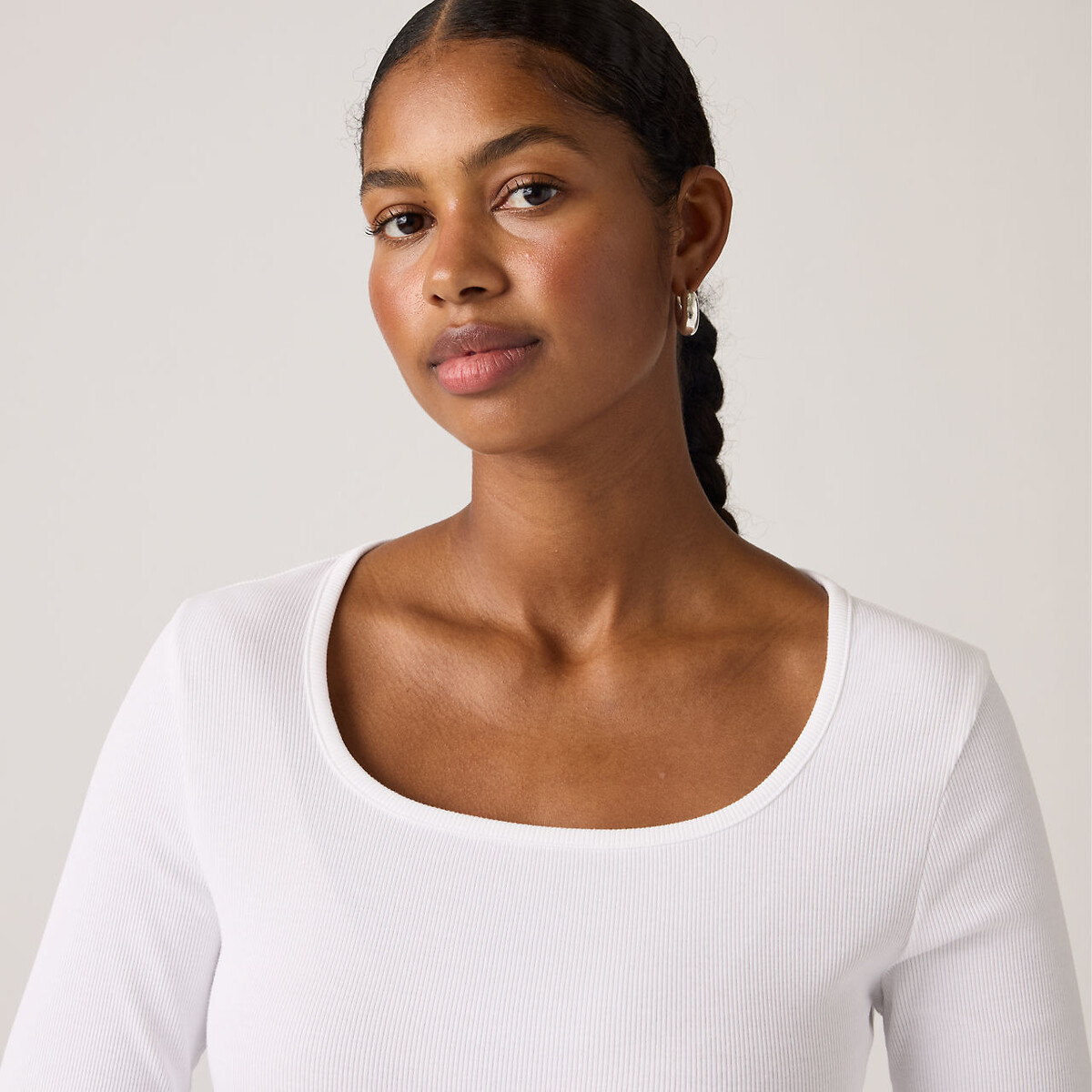 Tshirt col carré manches longues blanc, LEVI'S