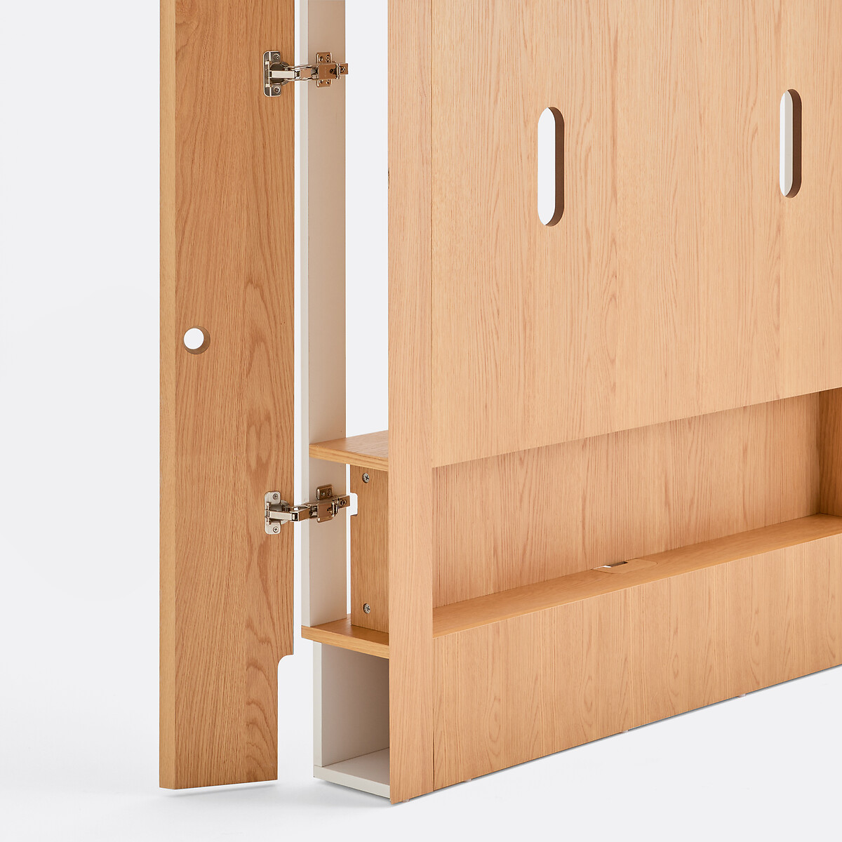 Tv-meubel voor wandmontage, eiken fineer, met 1 nis, LASTER eikkleur, LA REDOUTE INTERIEURS