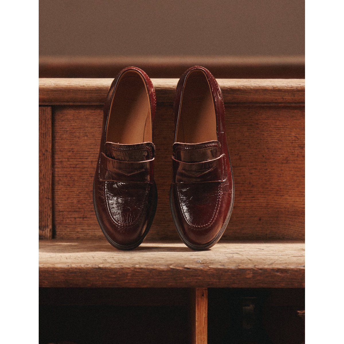 Mocassins MAKO cuir plissé marron, ODAJE