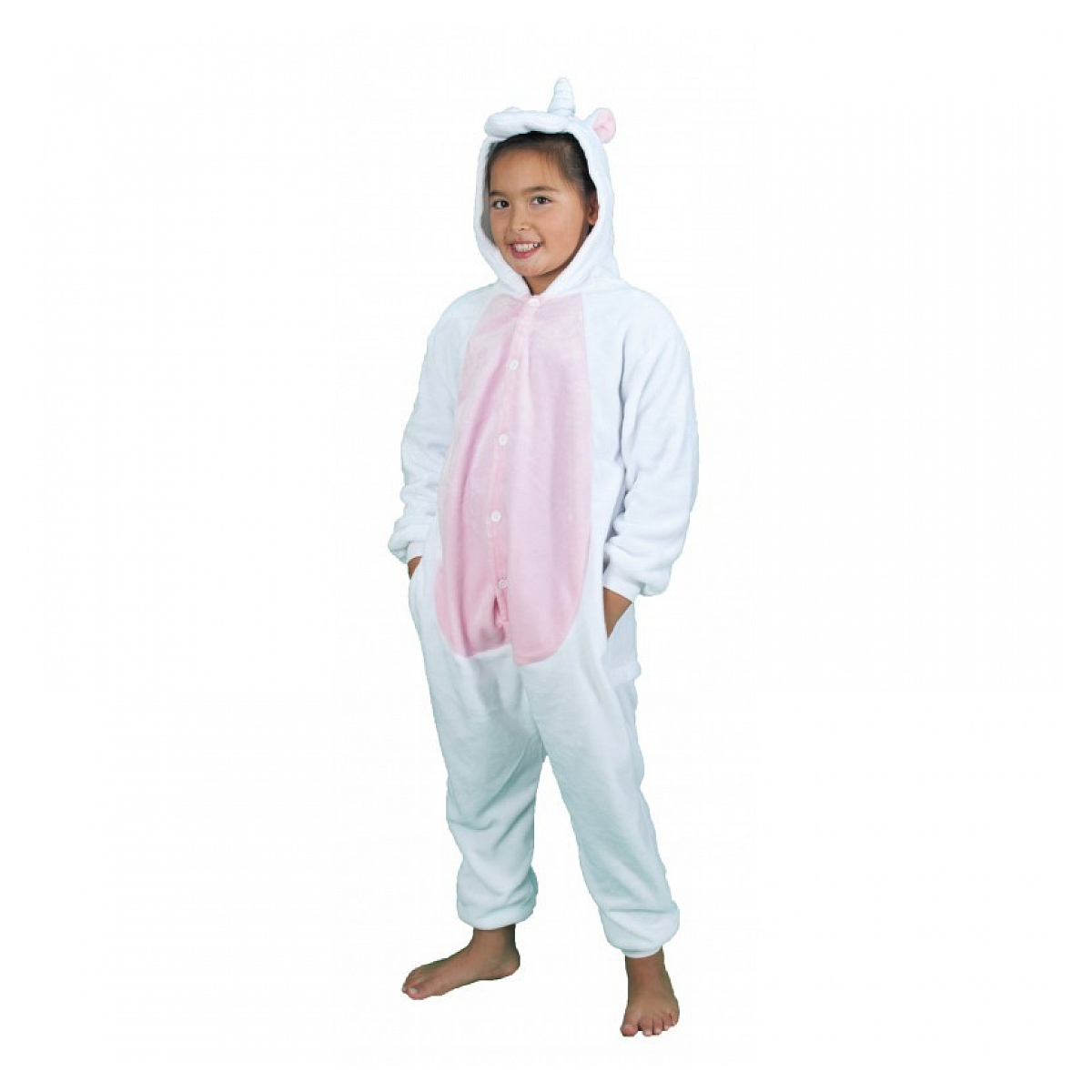 Kigurumi deguisement Licorne blanche et rose 7-9ans couleur unique, PARTY PRO
