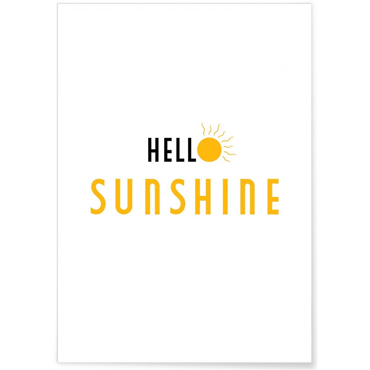 Affiche Hello Sunshine blanc, L'AFFICHERIE