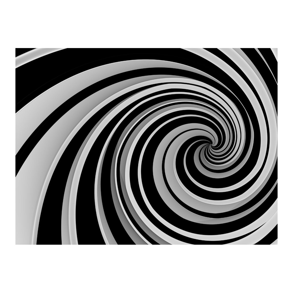 Papier peint intissé panoramique Abstractions Black and white swirl noir, EDEN