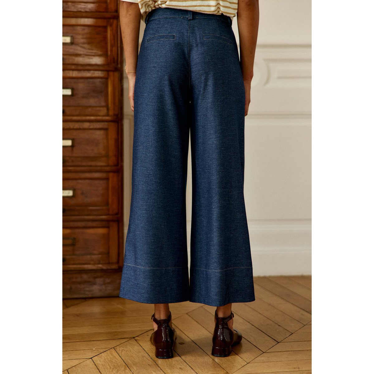 Pantalon large uni ATLANTO 25-marine, LA PETITE ETOILE