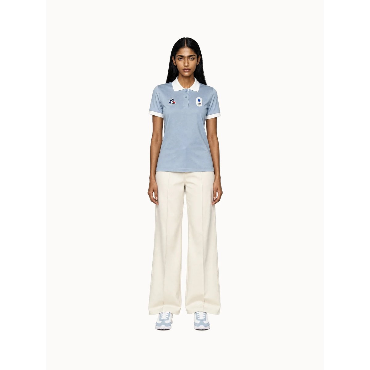 Polo Équipe de France Olympique 2026 en jersey technique Jeux Olympiques EQUIPE DE FRANCE ashley blue, LE COQ SPORTIF