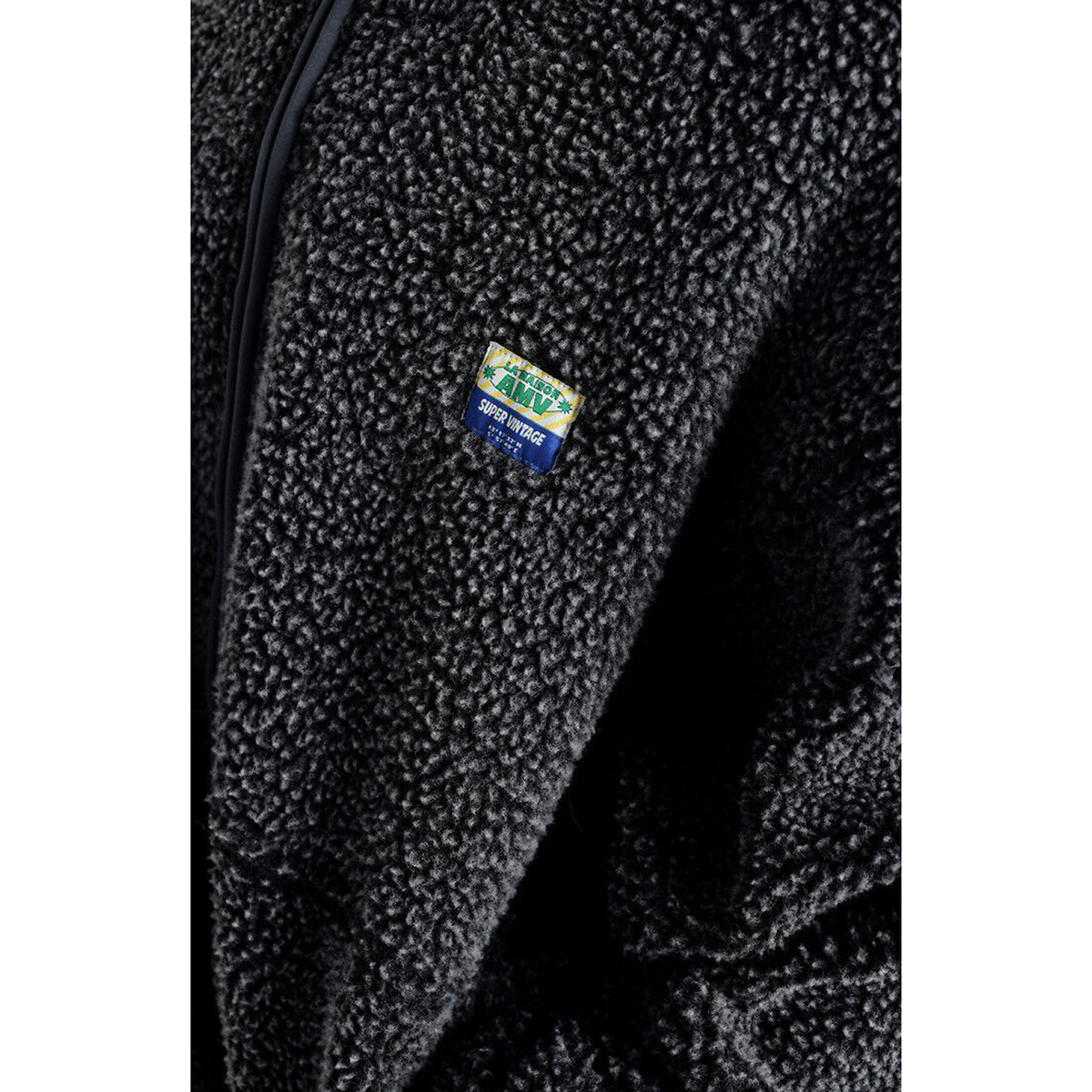 Veste manches longues zippée col montant, HOKTOWN anthracite chiné, AMERICAN VINTAGE