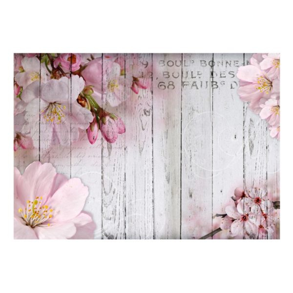 Papier peint intissé panoramique Fleurs Apple Blossoms blanc, EDEN