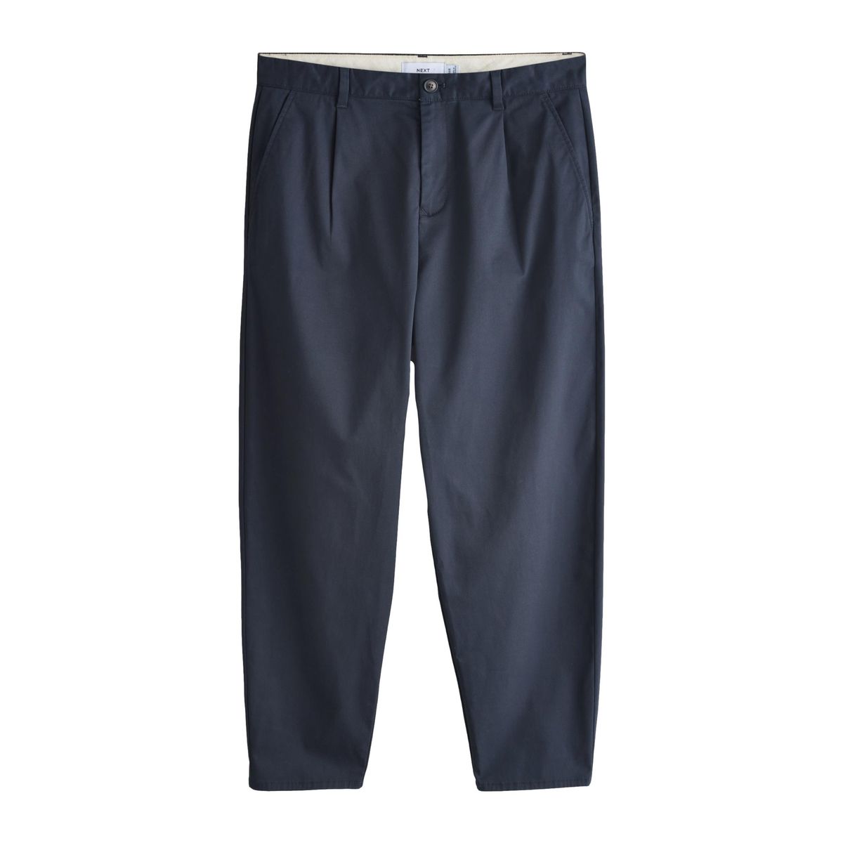 Pantalon chino stretch en coton majoritaire bleu marine, NEXT