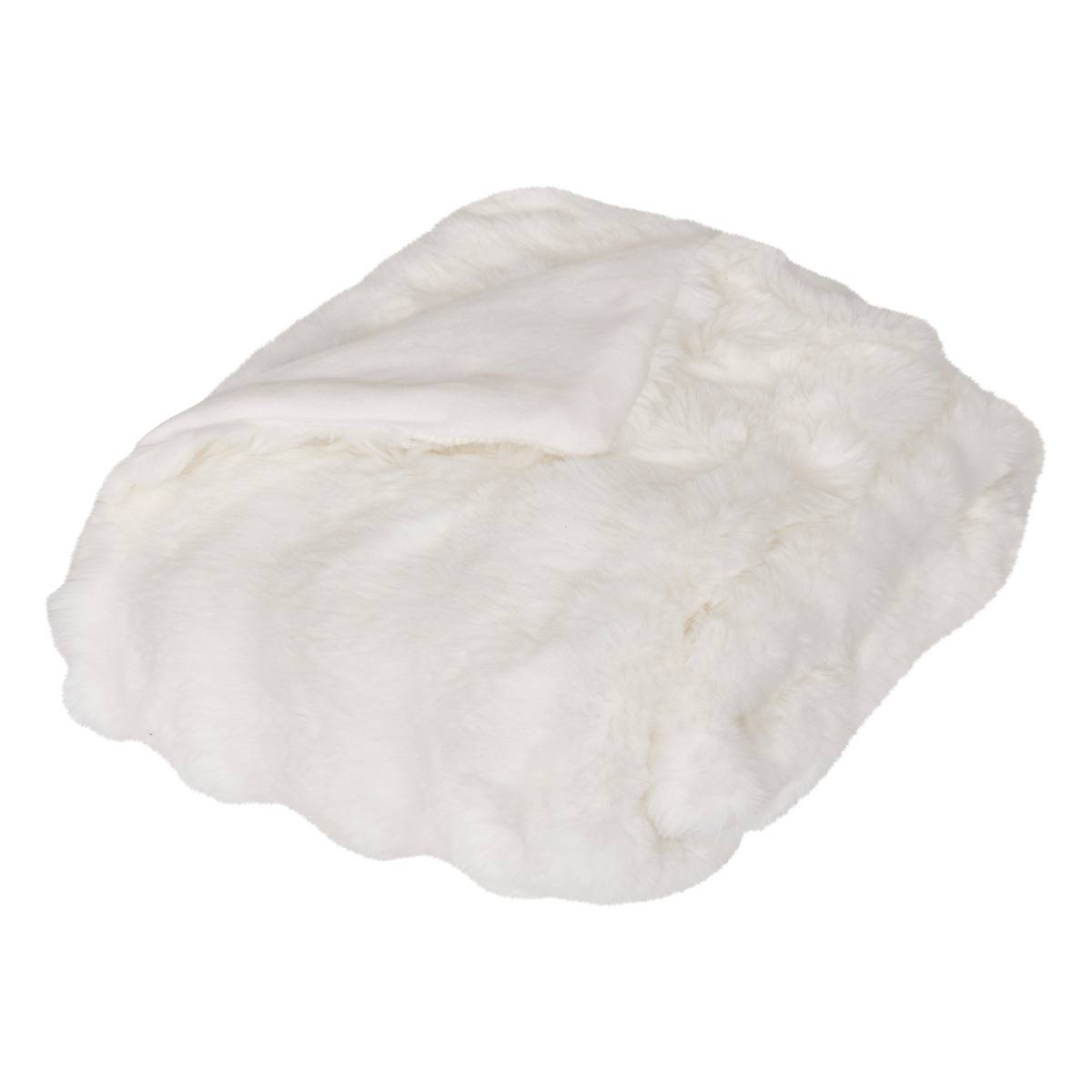 Plaid imitation fourrure ZEPHY blanc, ATMOSPHERA