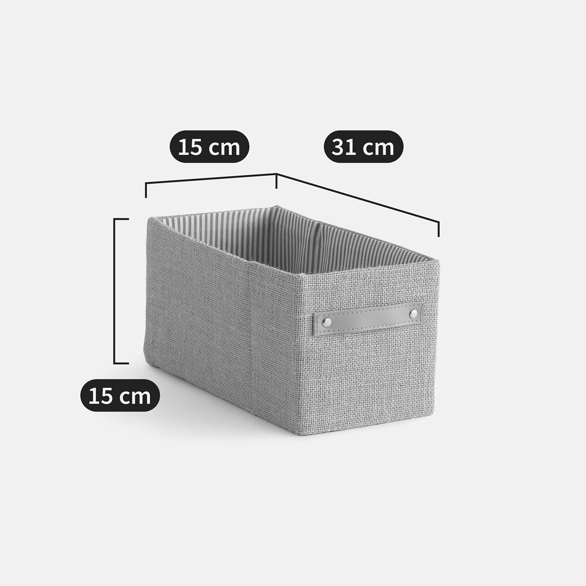 Panier pliable rectangulaire, en toile de jute, hauteur 15 cm, JOTIA naturel, LA REDOUTE INTERIEURS