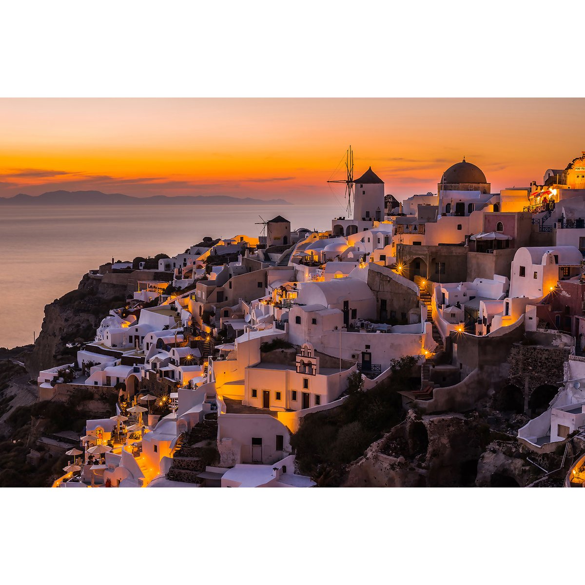 Tableau santorini by night tableau alu dibond, HEXOA