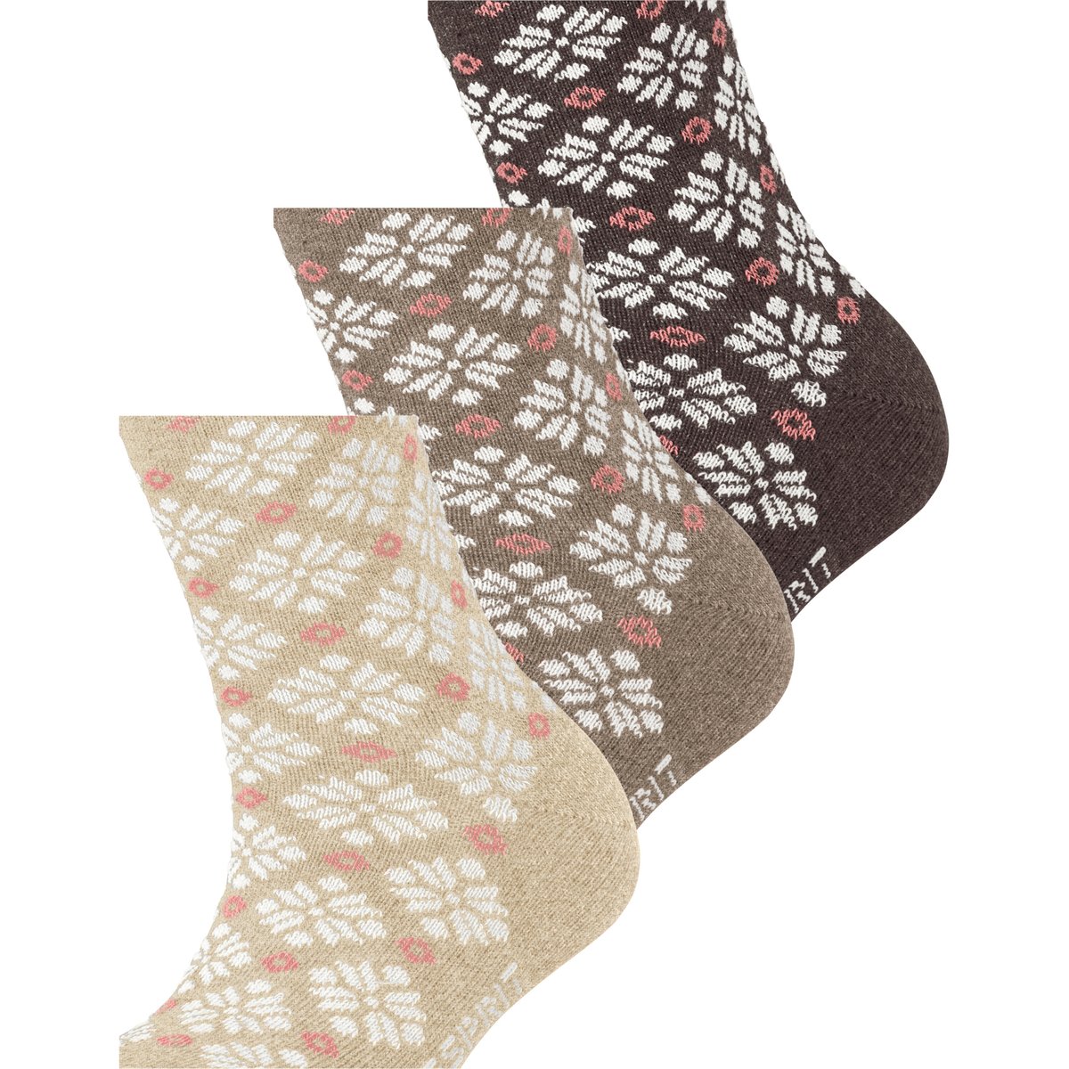 Chaussettes Norwegian 3-Pack Opaque multicolore mix avec motif, ESPRIT