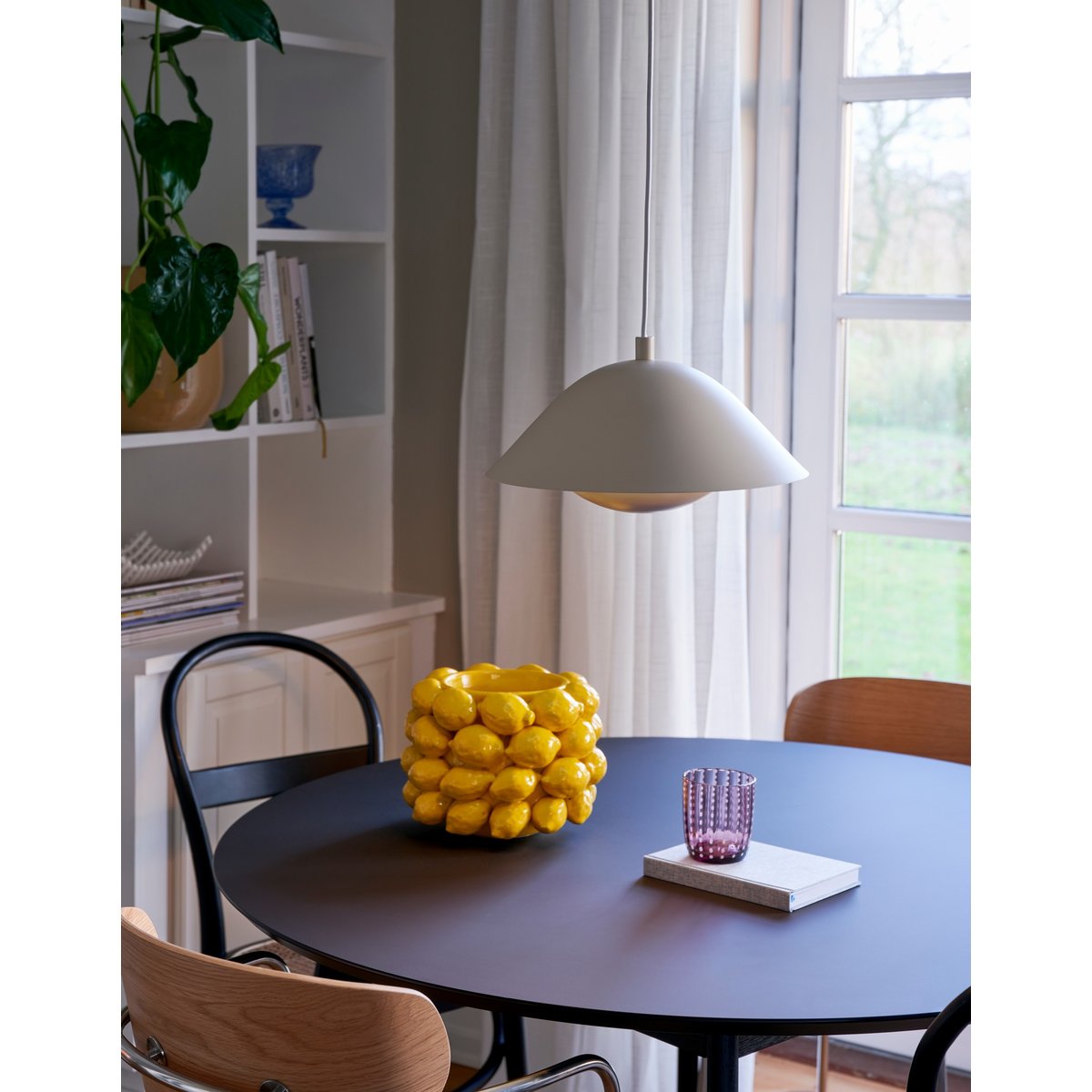 Suspension lumière indirecte en métal, FREYA 35 beige, NORDLUX