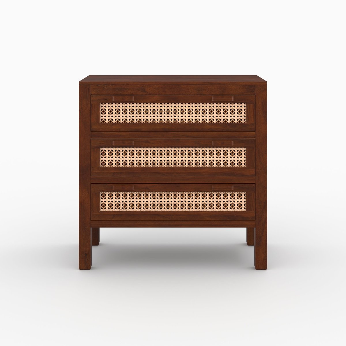 Commode en bois de manguier et cannage - TIKI marron foncé, MAISON PAVANE