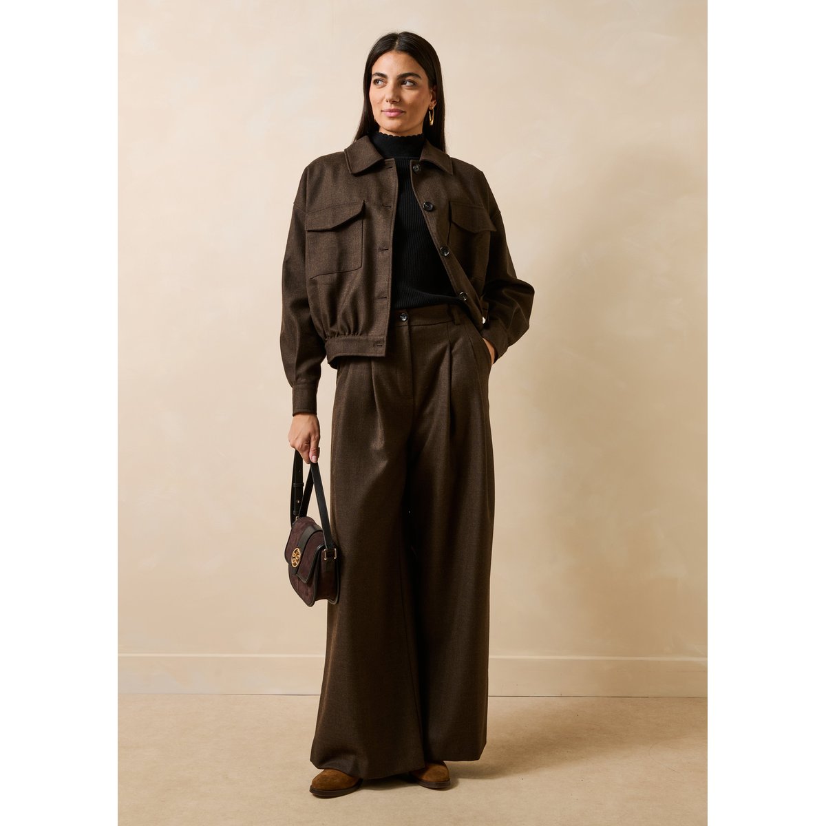 Veste manches longues marron, LA FEE MARABOUTEE