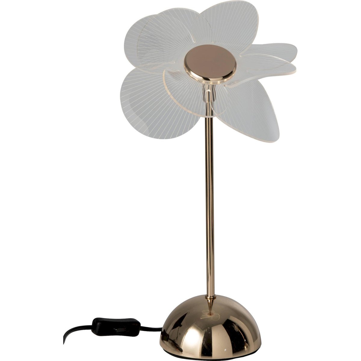 Lampe de table fleur en métal doré et blanc, RECOLLECTION