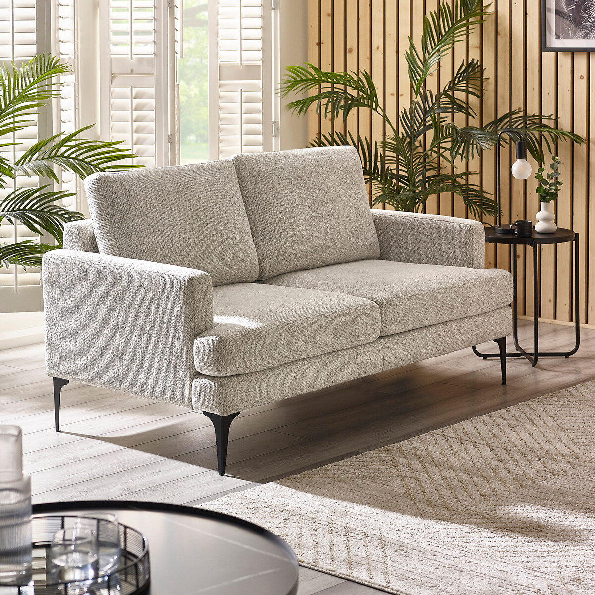 Cestia Chenille Upholstered 2 Seater Sofa oyster, SO'HOME