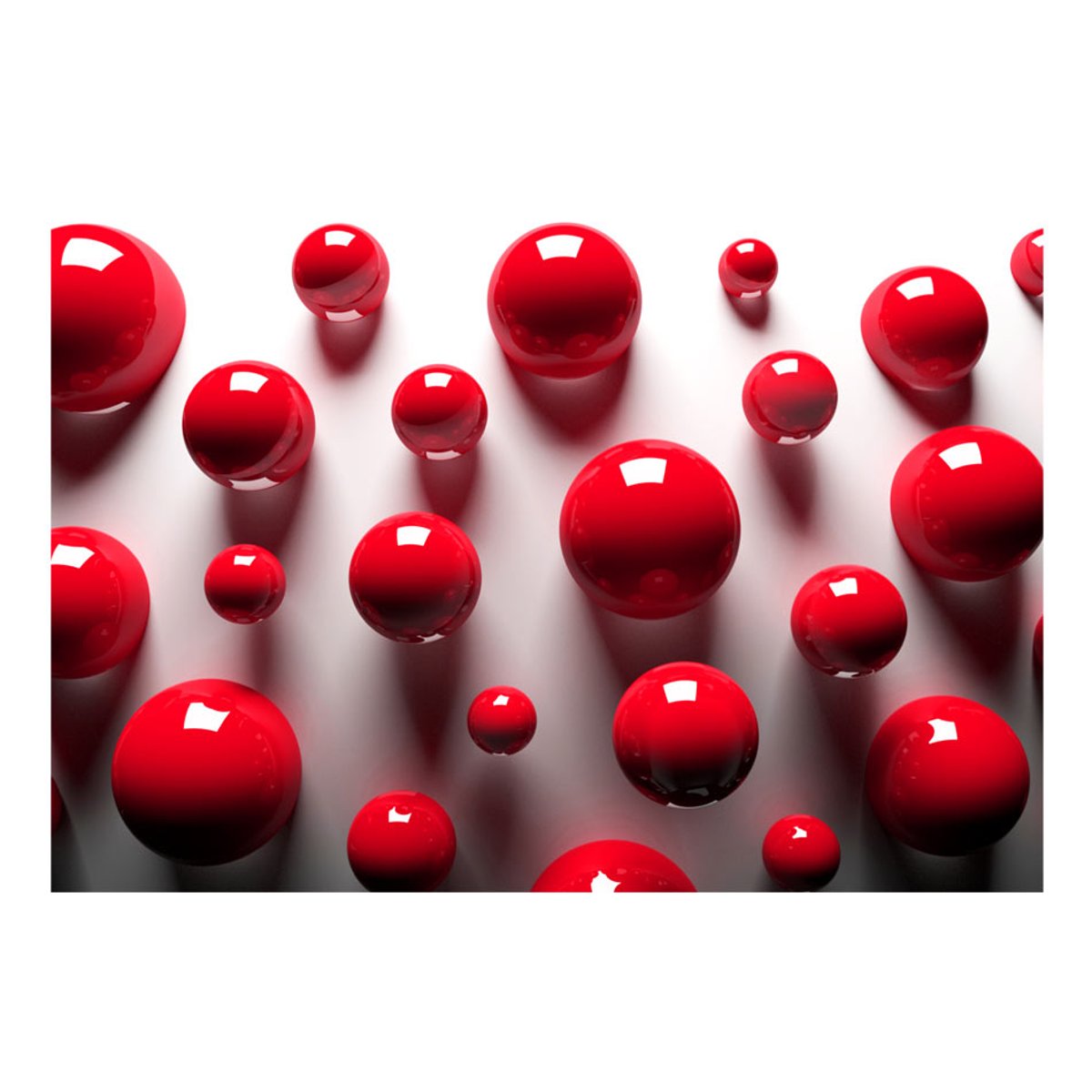 Papier peint intissé panoramique 3D et Perspective Red Balls gris / argent, EDEN