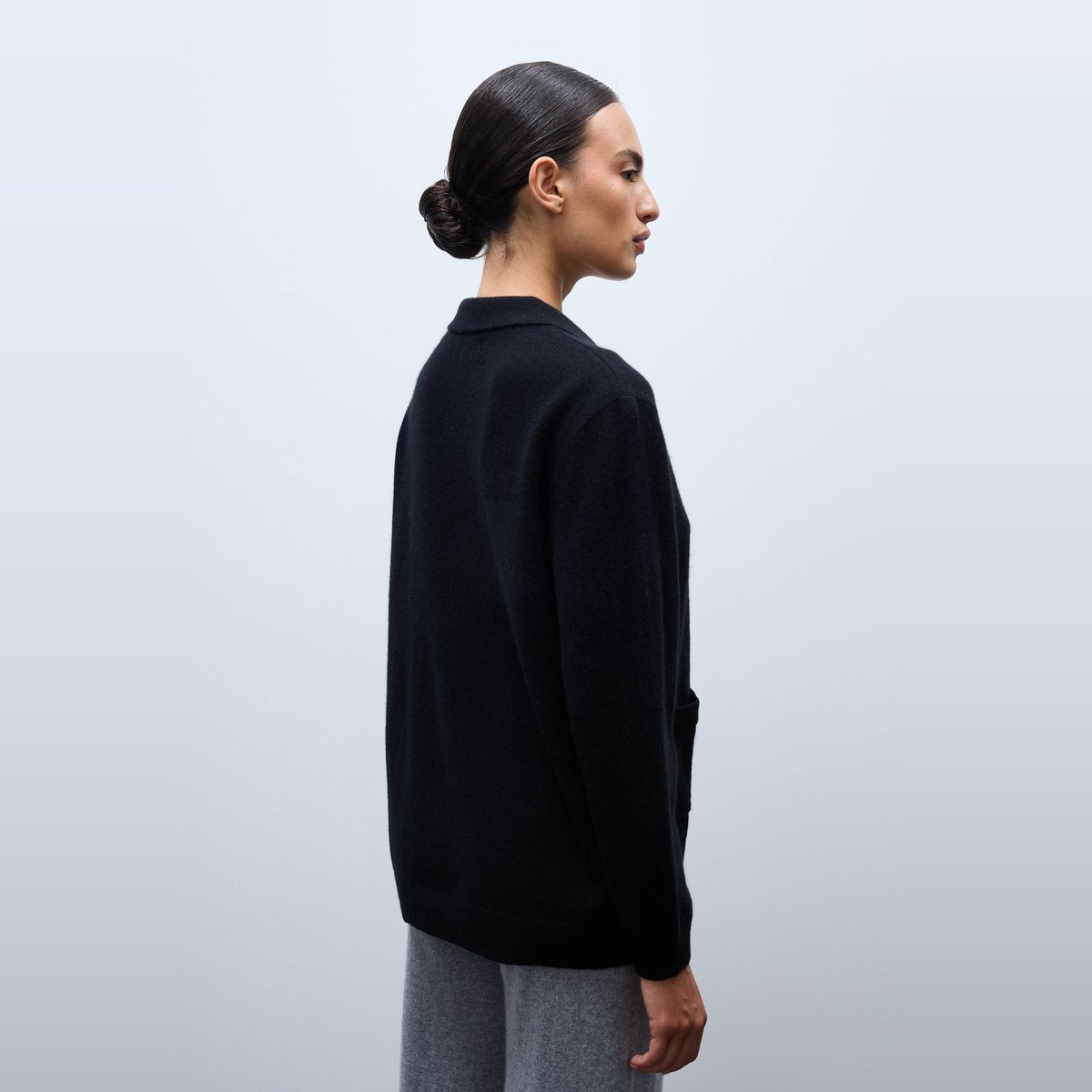 Cardigan uni en cachemire noir, MONOPRIX