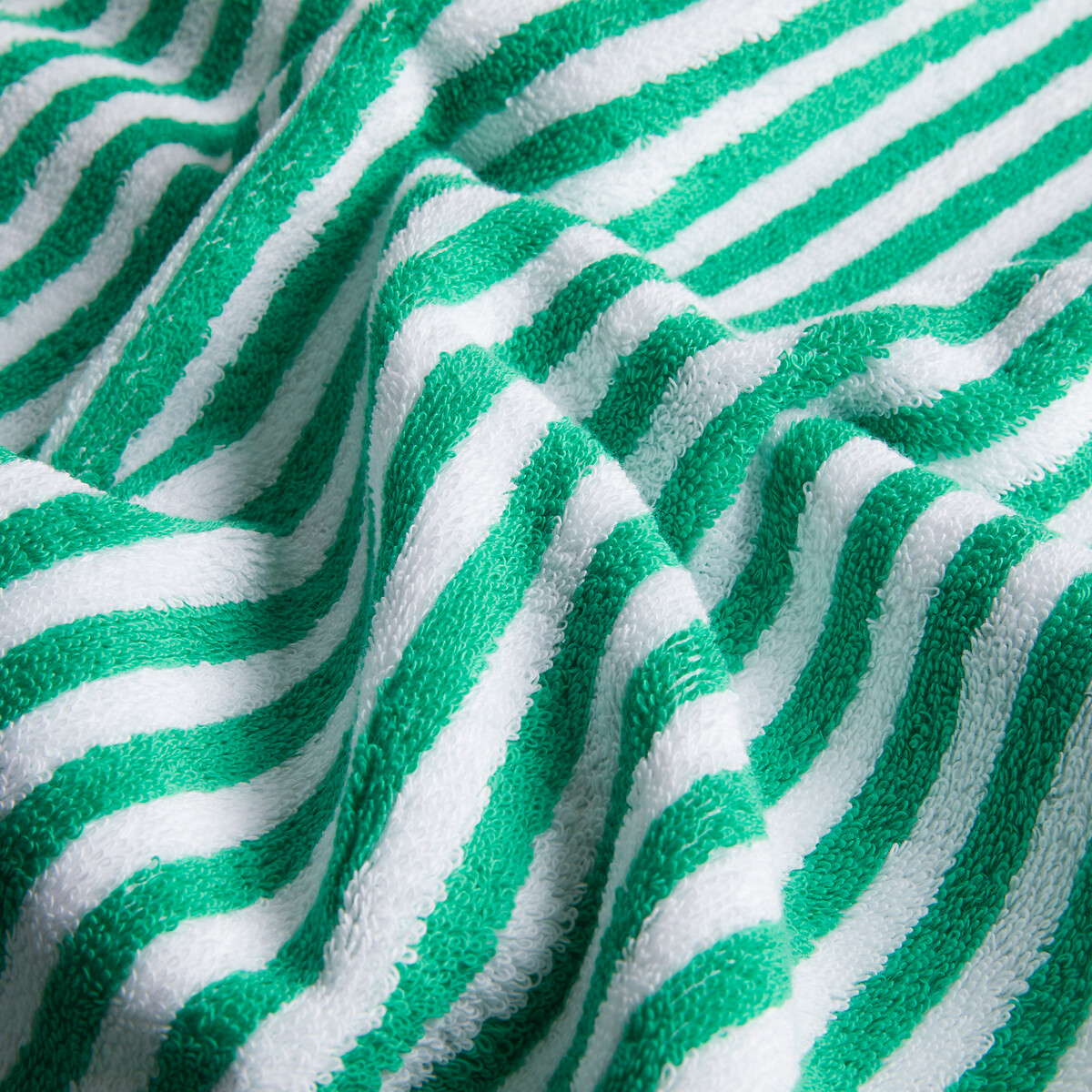 Handdoek in badstof 500g, Dani groen/wit, LA REDOUTE INTERIEURS