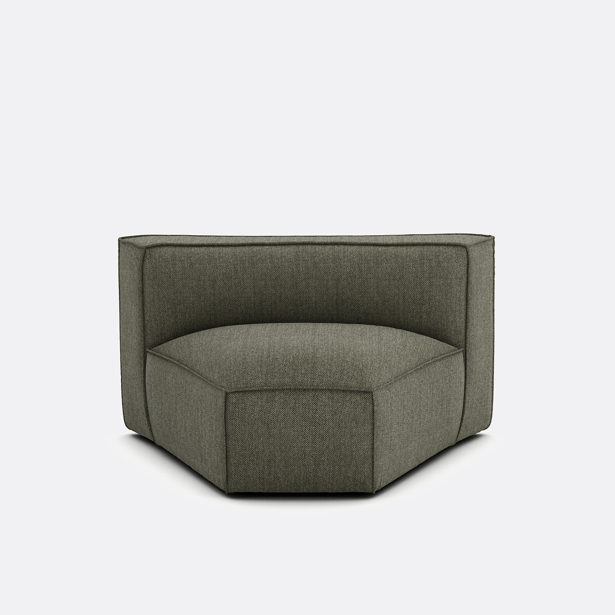 Open hoekelement voor modulaire zetel, in structuurstof, Seven groen  , LA REDOUTE INTERIEURS