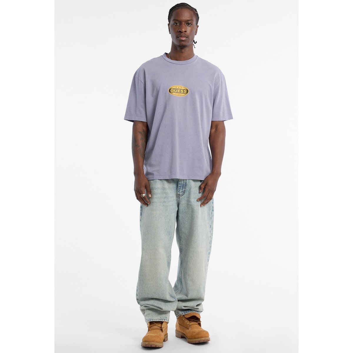 T-Shirt Logo Imprimé lilas, GUESS