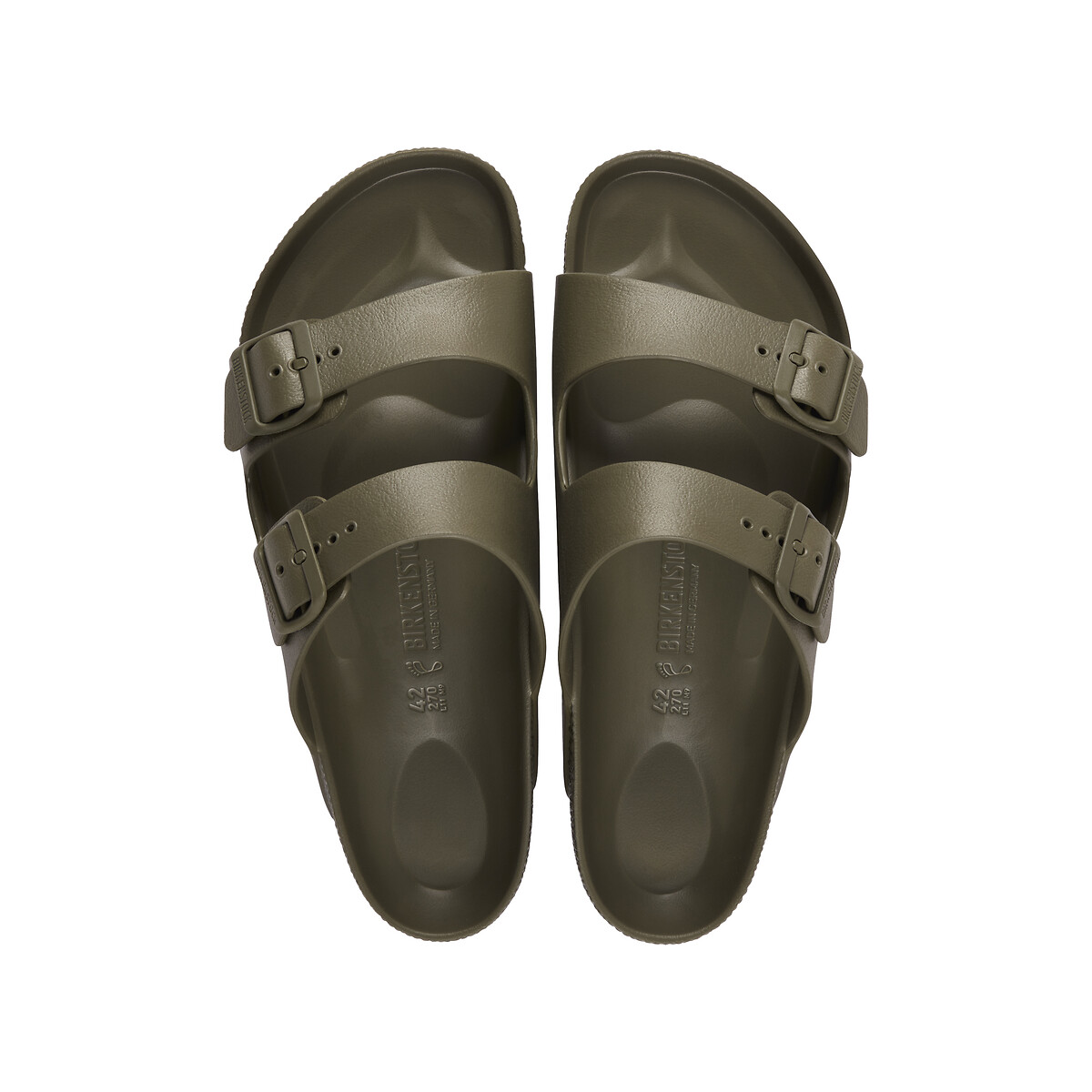 Mules com duas tiras Arizona EVA caqui, BIRKENSTOCK