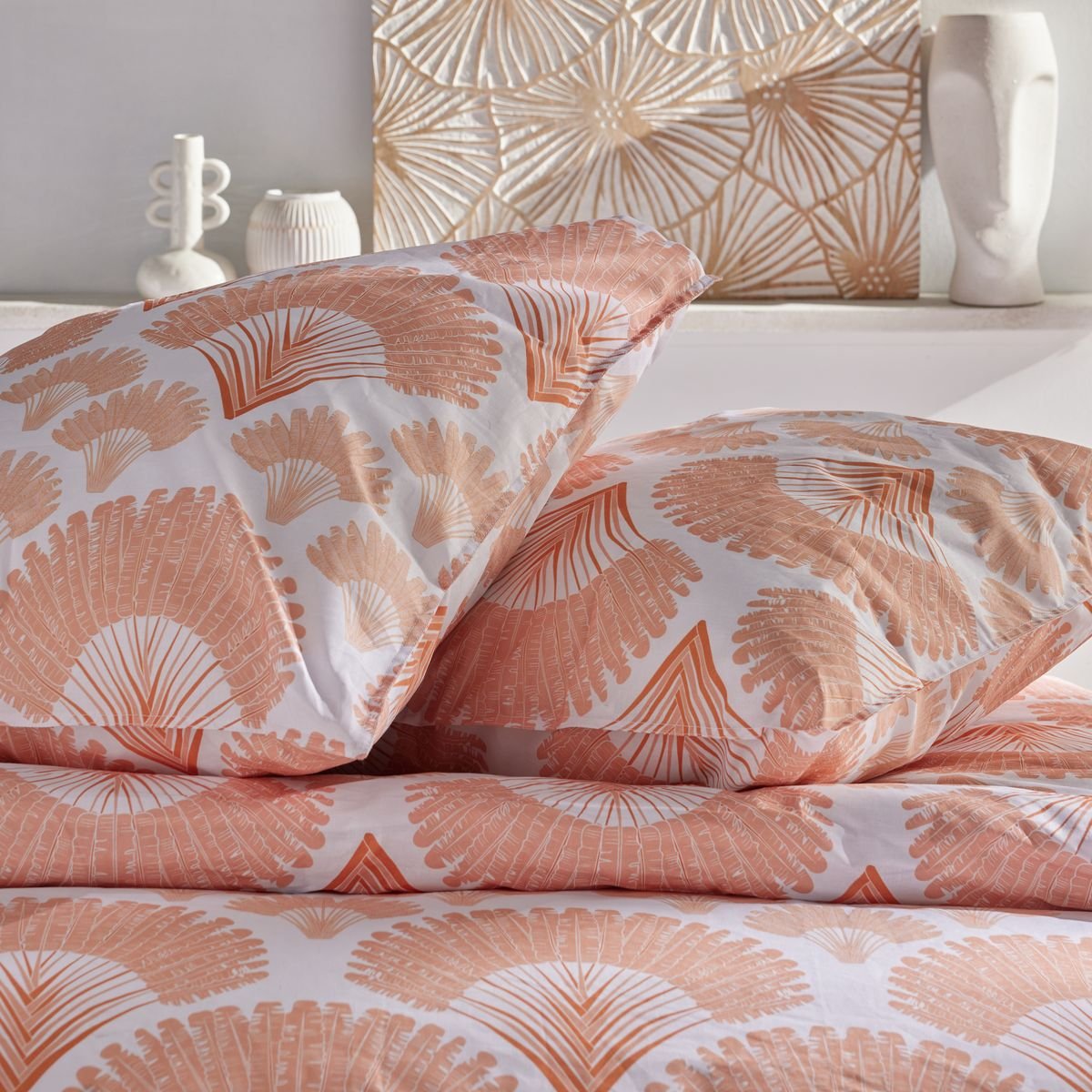 Parure de lit imprimé Floral Coton SUNSHINE PAULA rose, TODAY