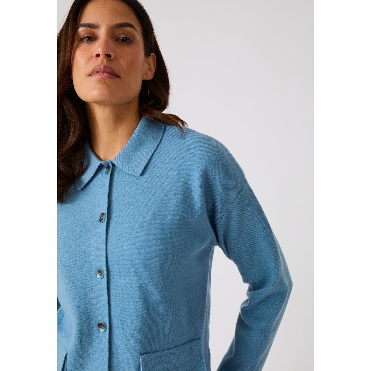 Cardigan col polo Thermolactyl bleu, DAMART